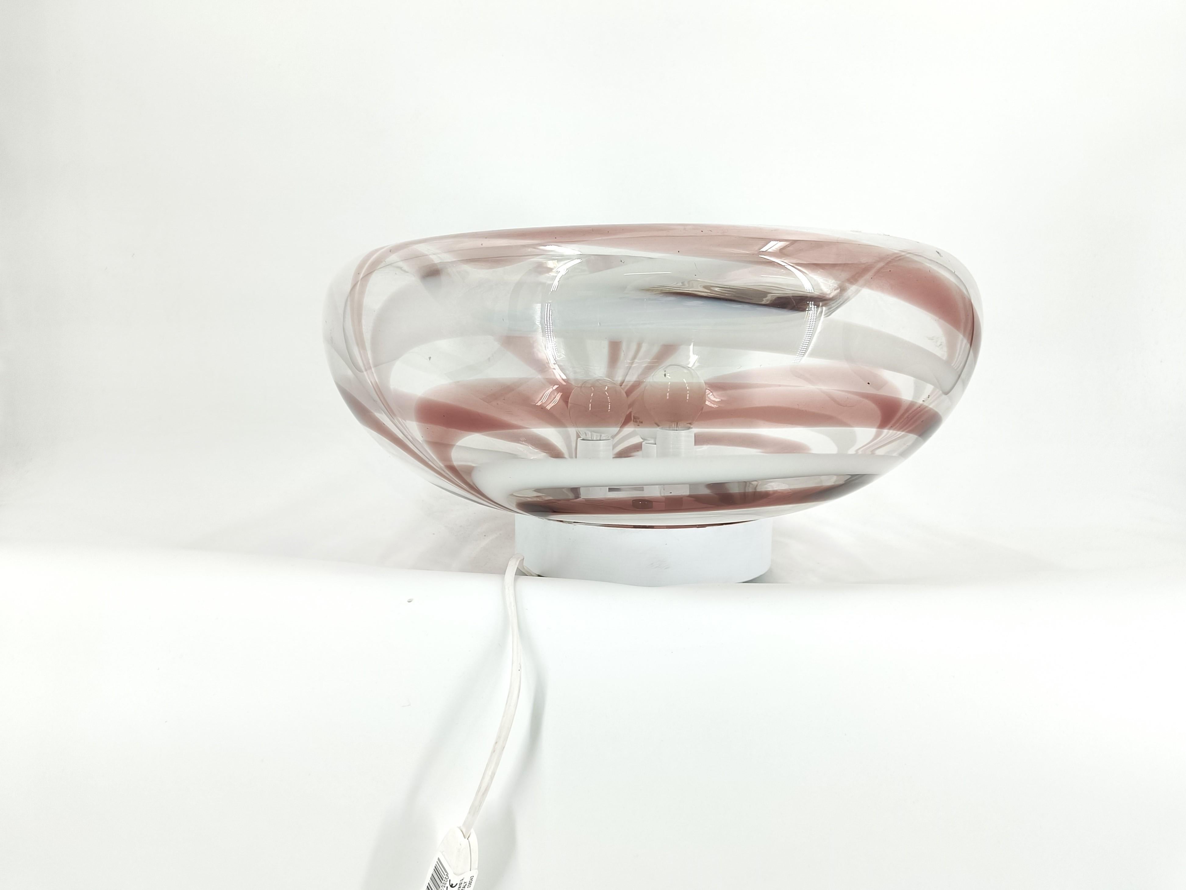 Vintage Italian Murano Glas Tischlampe zugeschrieben AV Mazzega, 1970er Jahre (Italienisch) im Angebot
