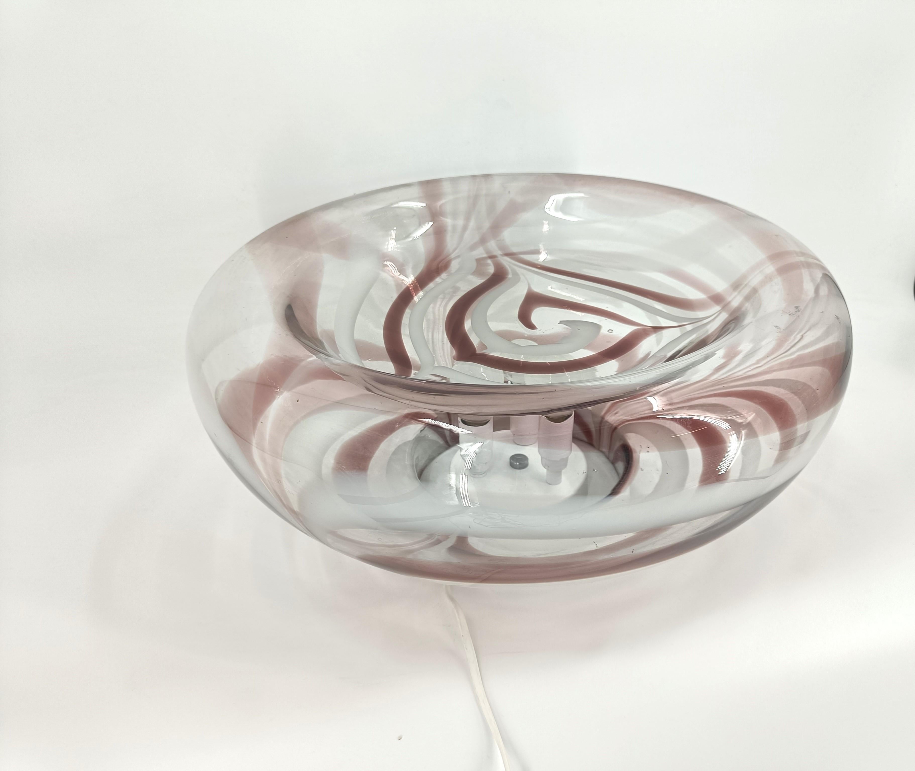 Vintage Italian Murano Glas Tischlampe zugeschrieben AV Mazzega, 1970er Jahre im Zustand „Gut“ im Angebot in Leuven, Vlaams Gewest