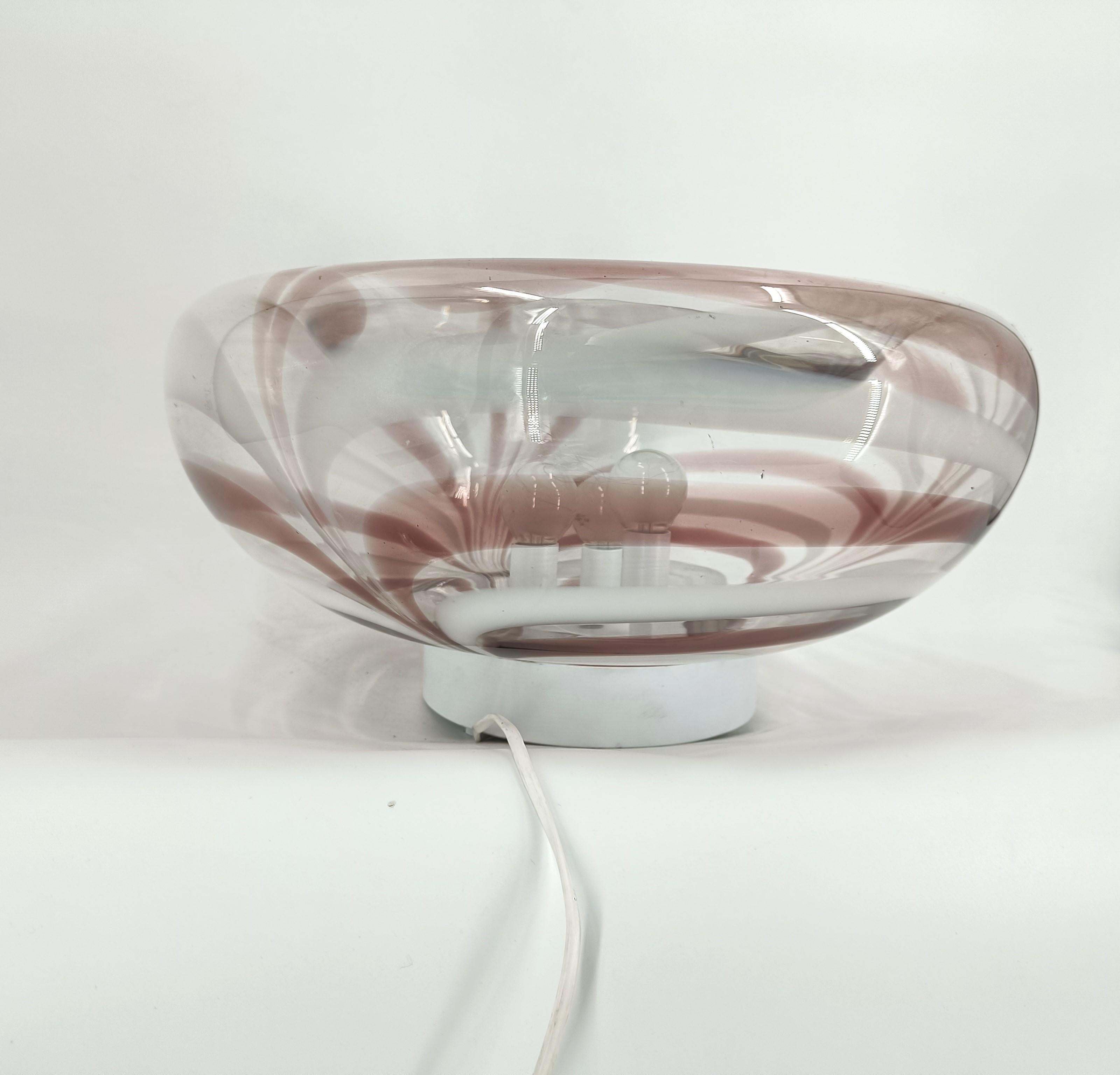 Vintage Italian Murano Glas Tischlampe zugeschrieben AV Mazzega, 1970er Jahre (Ende des 20. Jahrhunderts) im Angebot