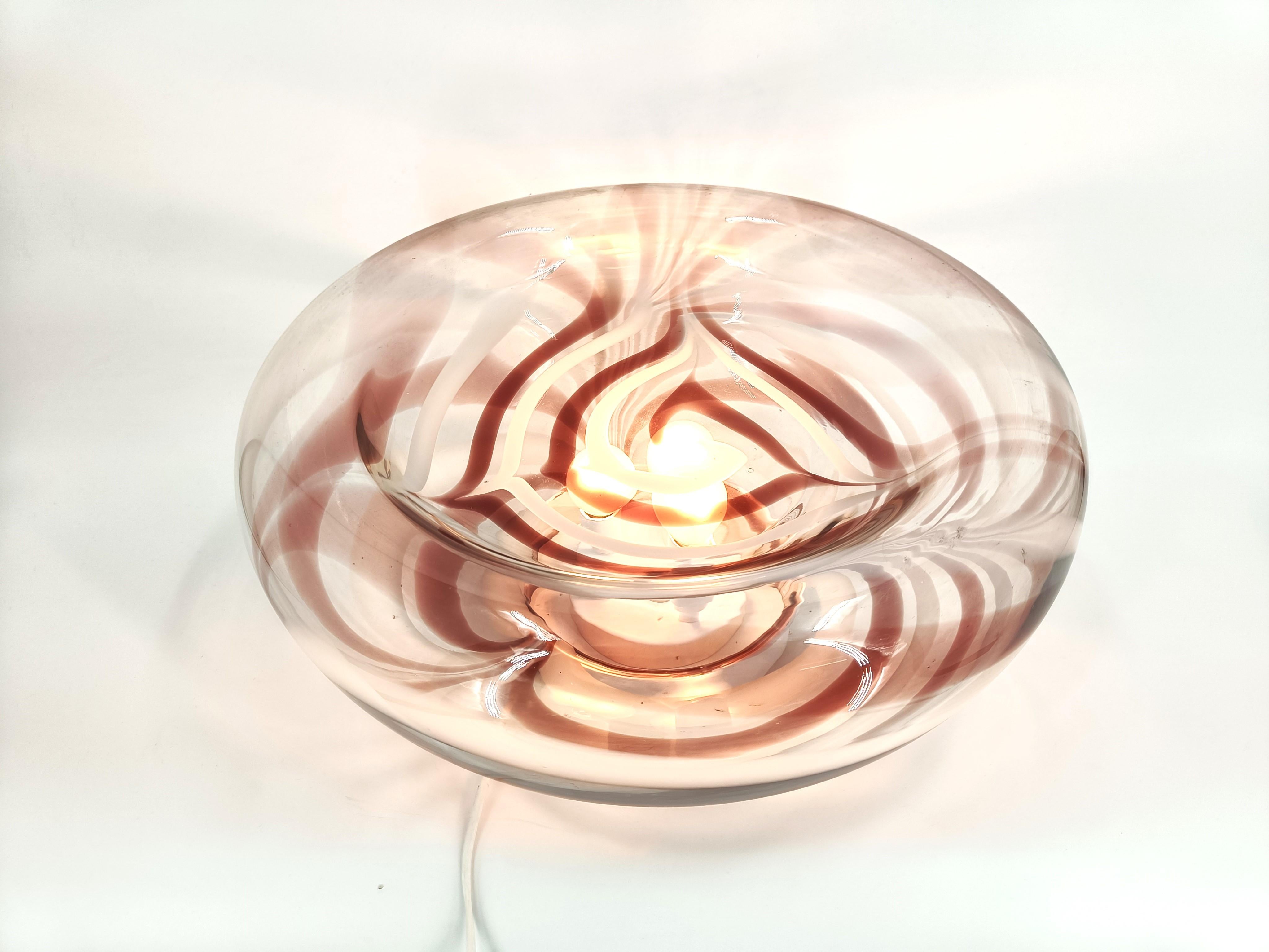 Vintage Italian Murano Glas Tischlampe zugeschrieben AV Mazzega, 1970er Jahre (Muranoglas) im Angebot