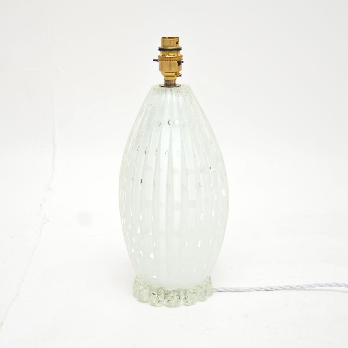 Mid-Century Modern Vintage Italian Murano Glass Table Lamp For Sale