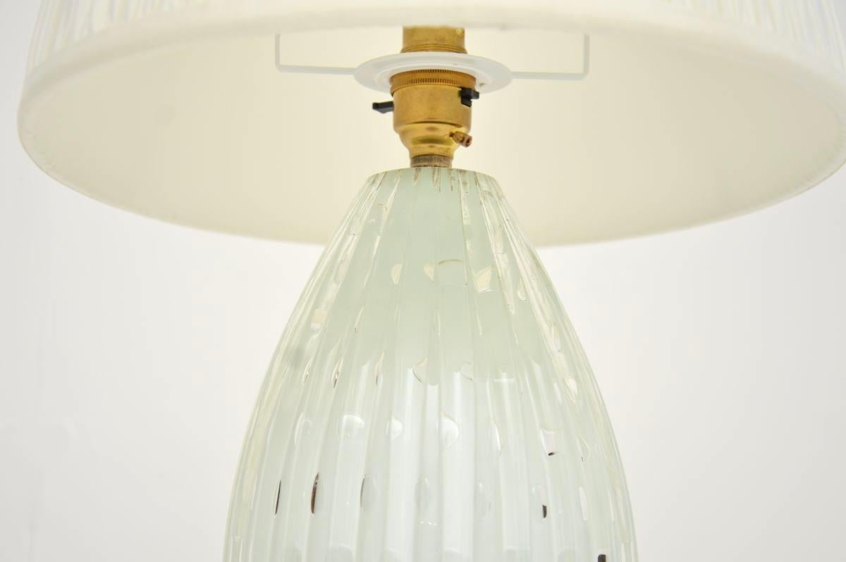 Mid-20th Century Vintage Italian Murano Glass Table Lamp For Sale