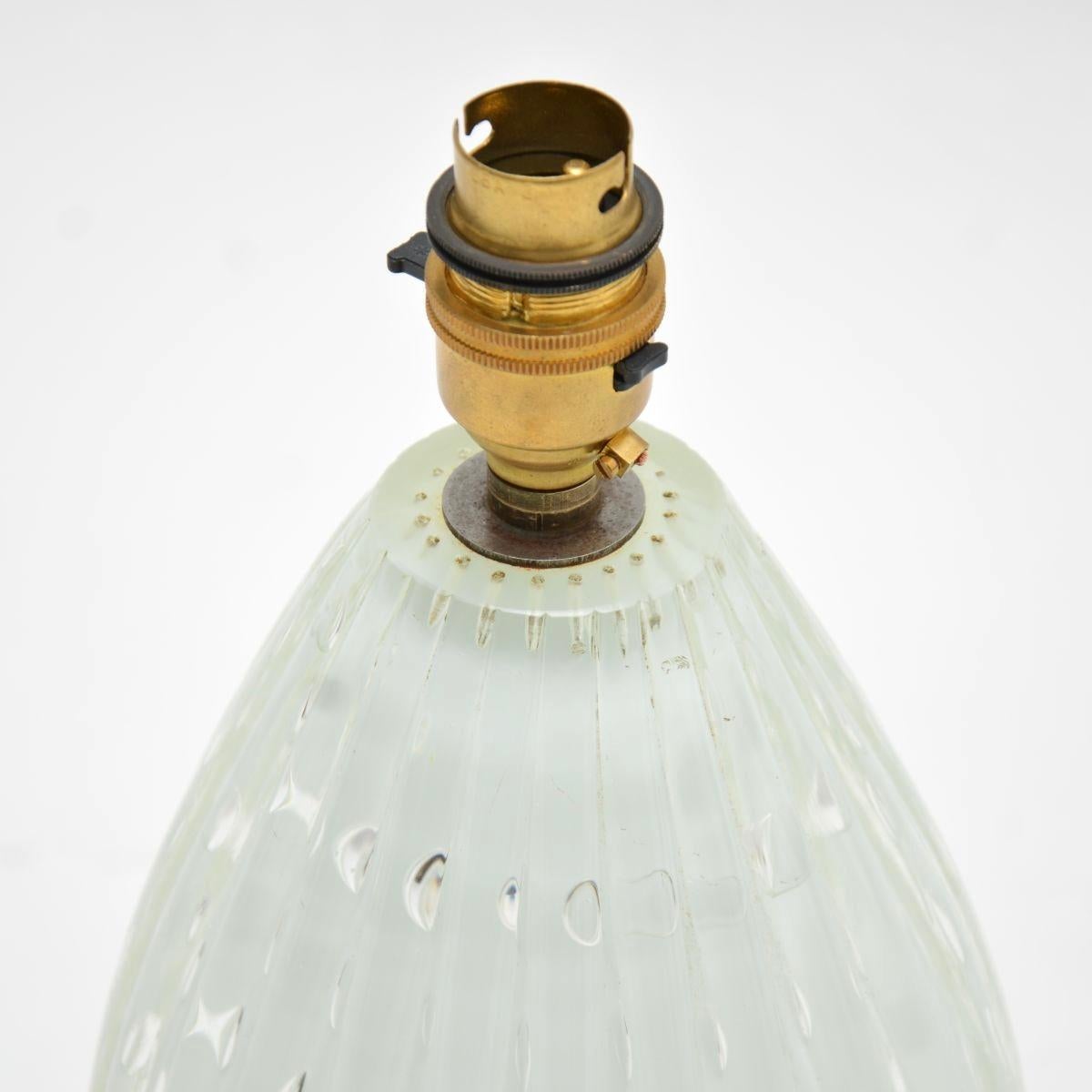 Vintage Italian Murano Glass Table Lamp For Sale 1