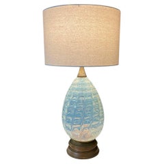 Vintage Italian Murano Glass Table Lamp with Brass Accent
