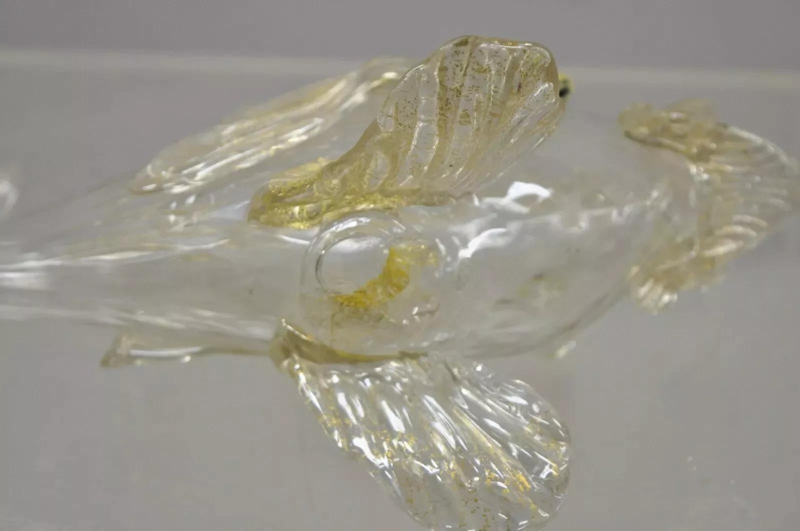 Vintage Italian Glass Murano mundgeblasen Gold Fleck 12