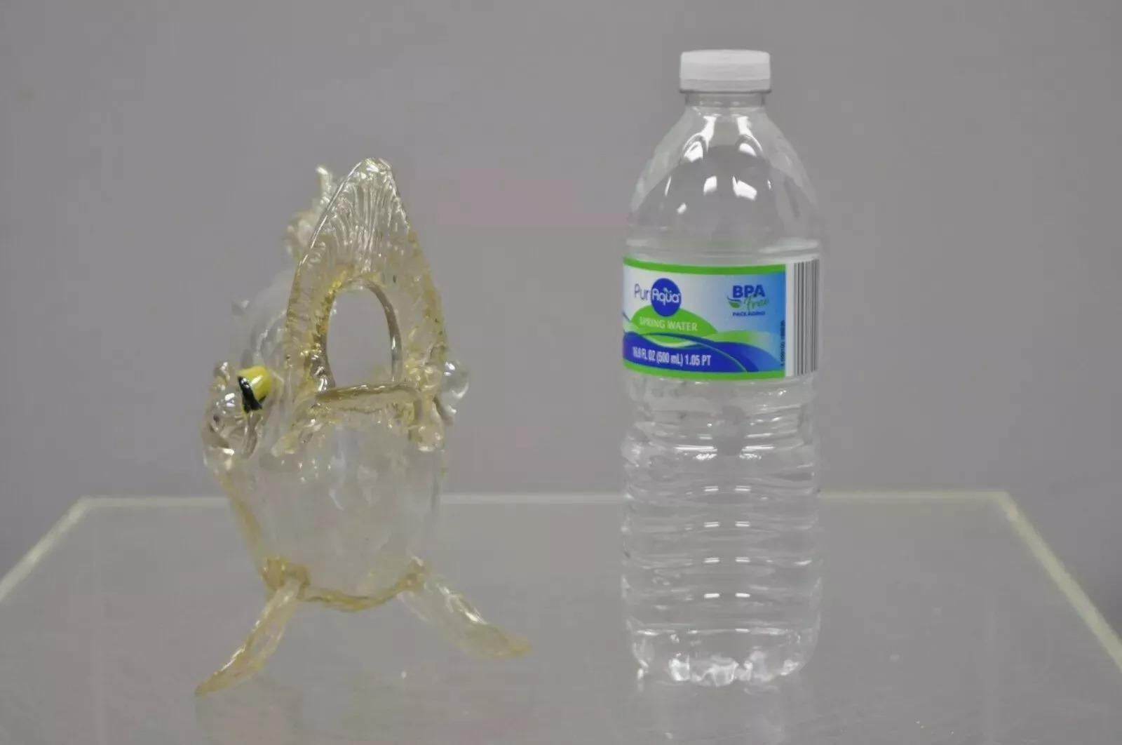 Vintage Italian Glass Murano mundgeblasen Gold Fleck 12