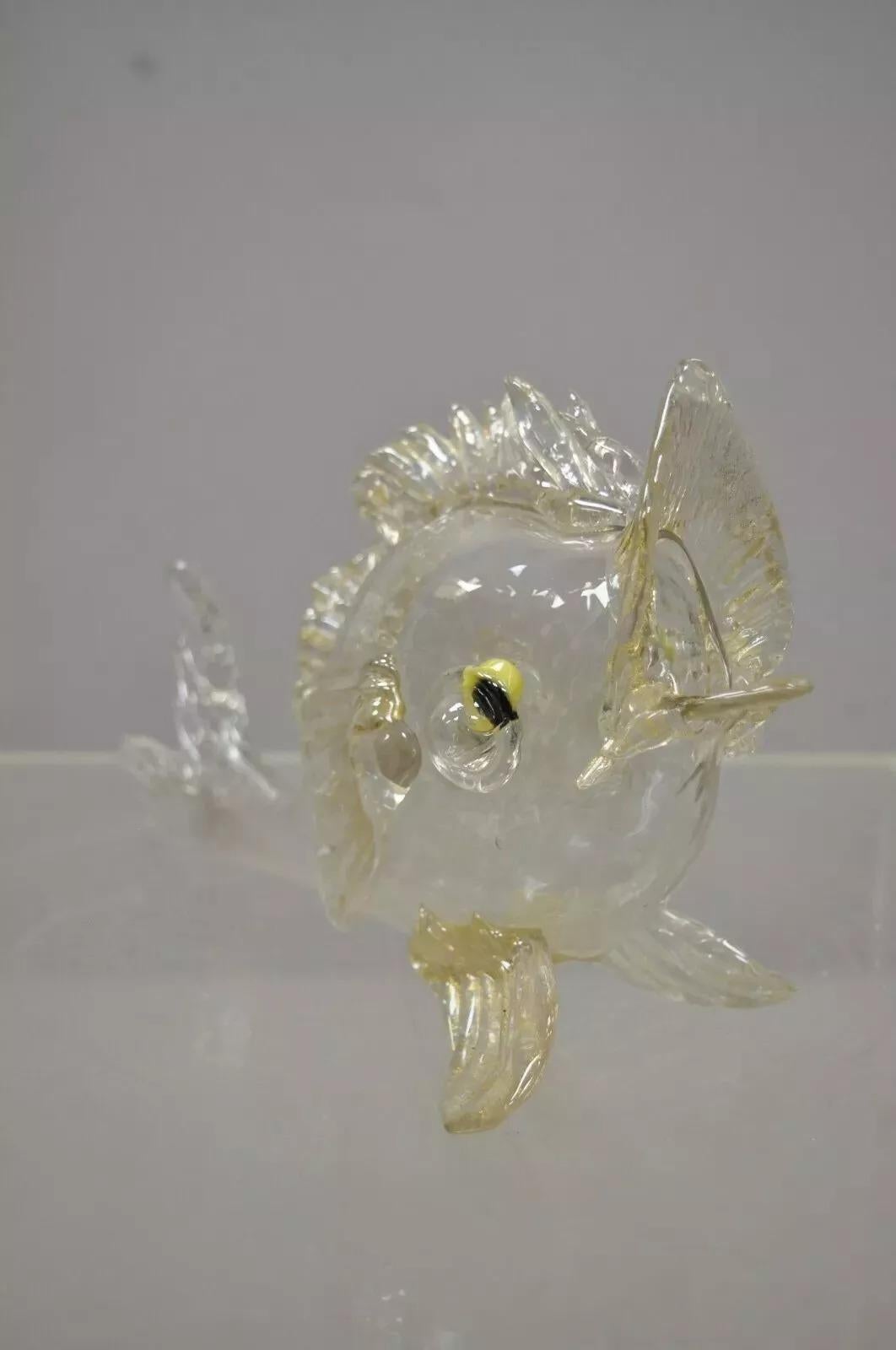 Vintage Italian Glass Murano mundgeblasen Gold Fleck 12