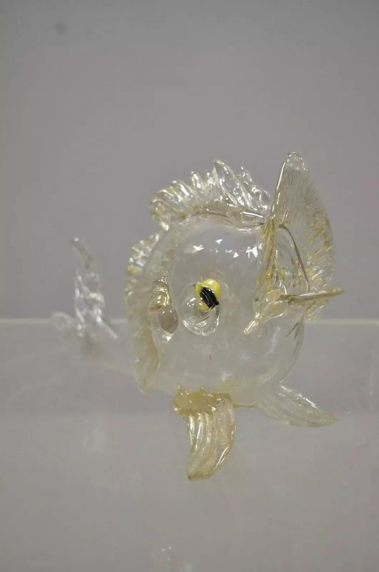 Sculpture De Poisson En Verre D'art Italien De Murano De Formia Vetri Di Murano Italie Vintage