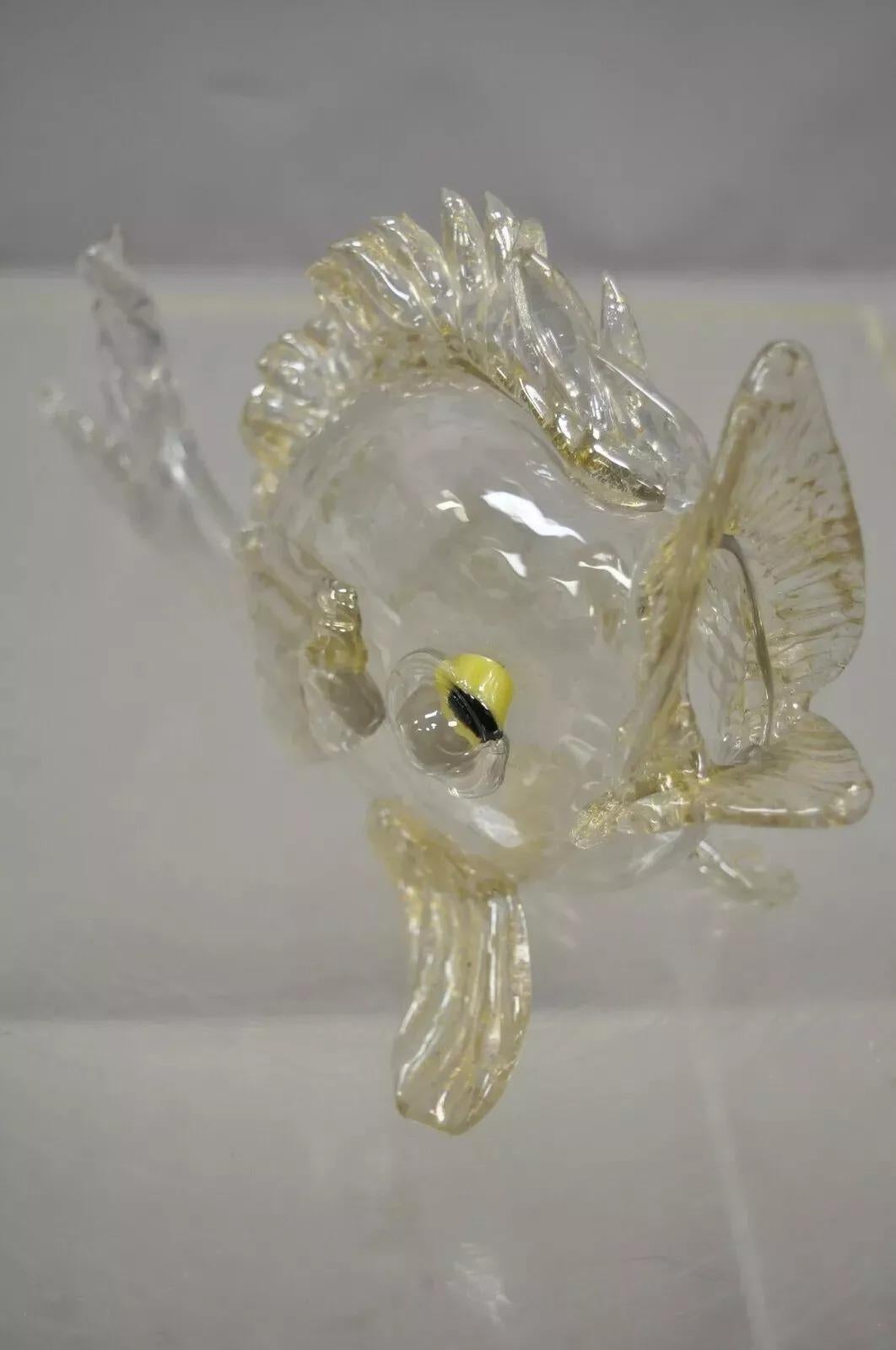 Vintage Italian Murano mundgeblasenem Glas Gold Fleck 12 
