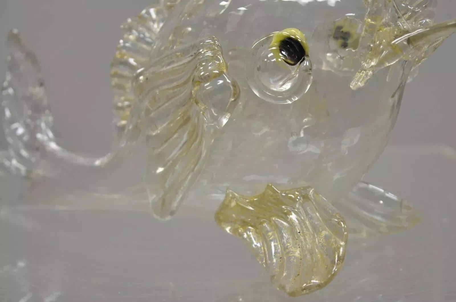 Vintage Italian Glass Murano mundgeblasen Gold Fleck 12