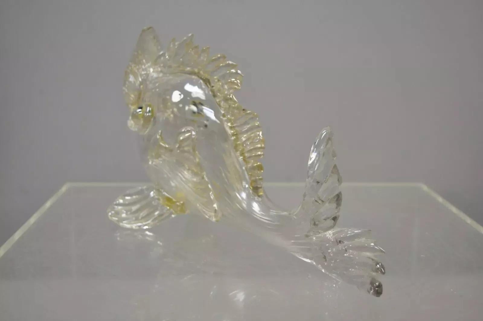 Vintage Italian Glass Murano mundgeblasen Gold Fleck 12