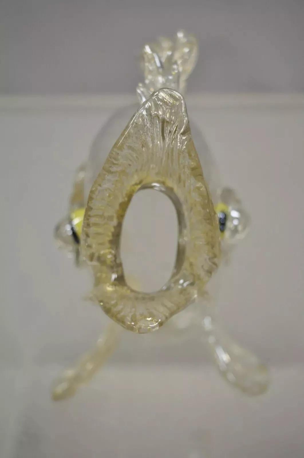 Vintage Italian Glass Murano mundgeblasen Gold Fleck 12