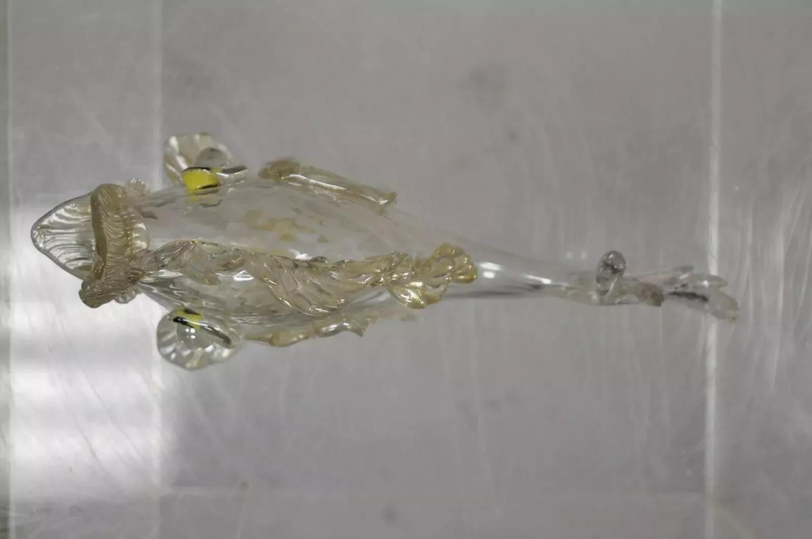 Vintage Italian Glass Murano mundgeblasen Gold Fleck 12