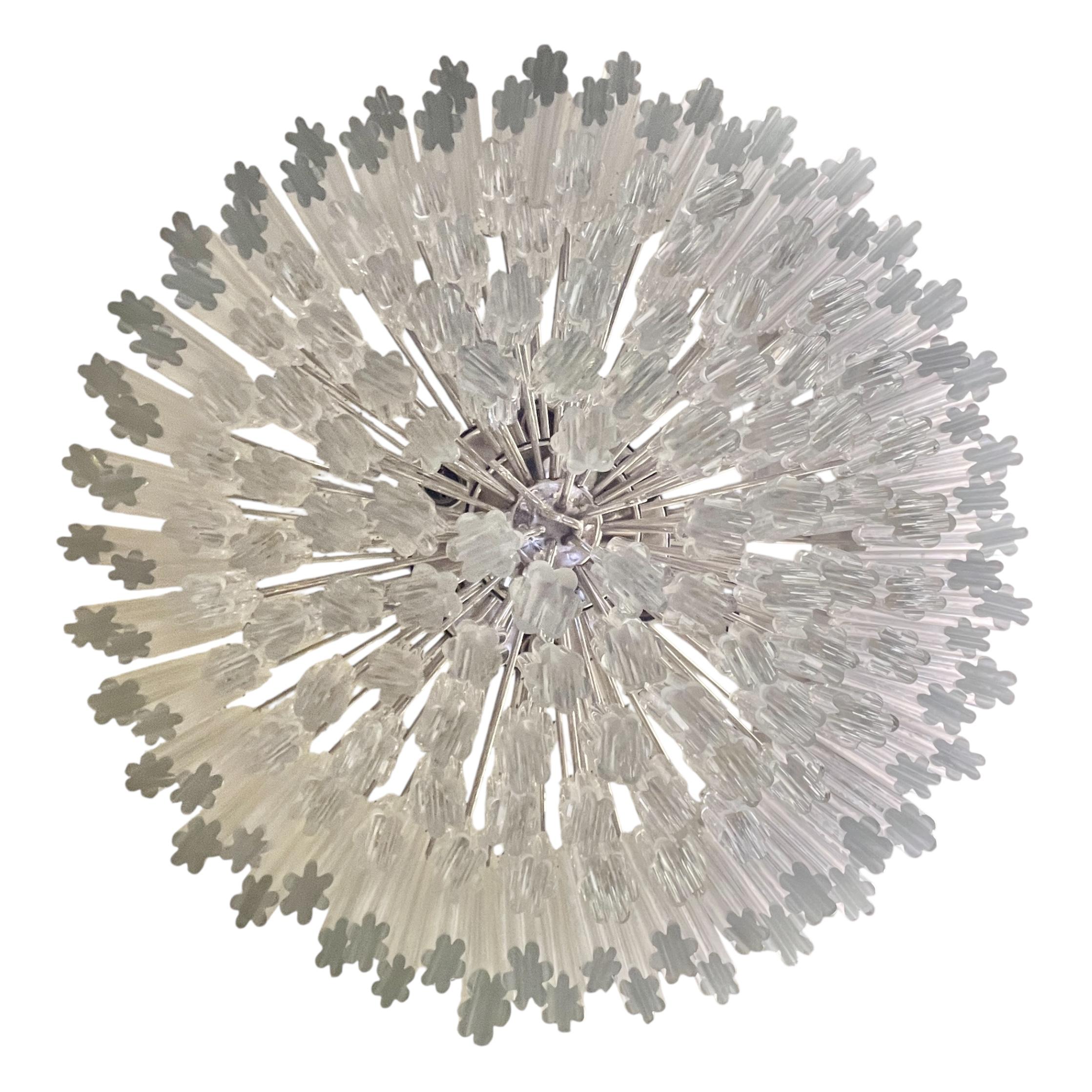 20th Century Vintage Italian Murano Hexahedron Glass Chandelier For Sale