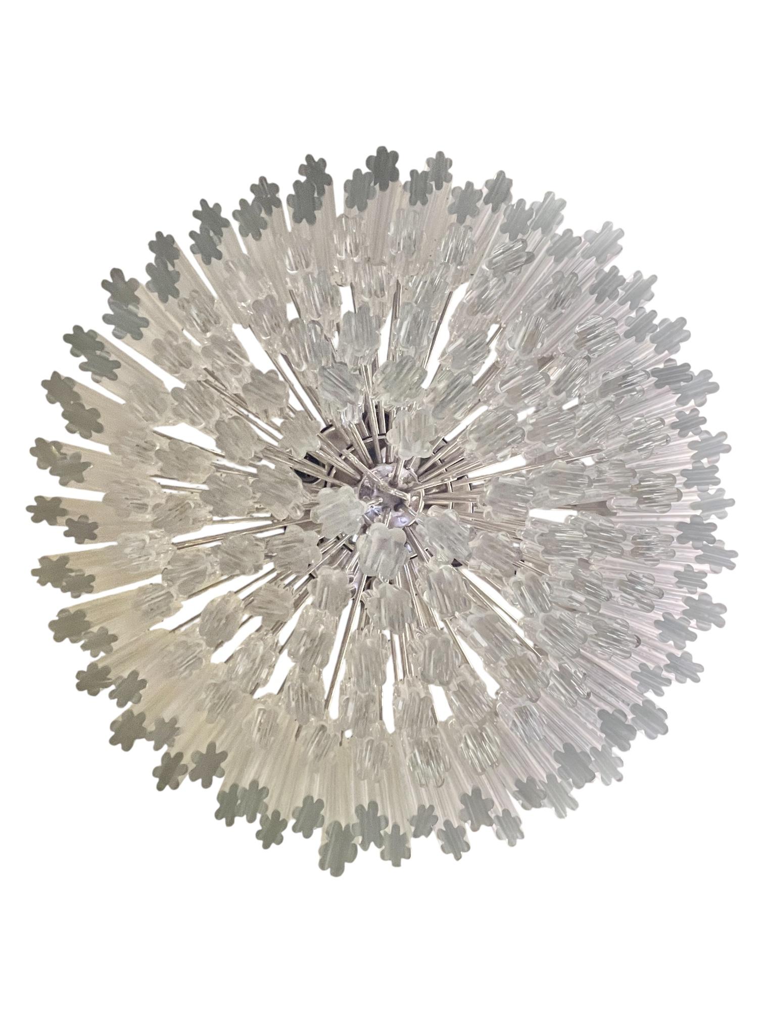 Metal Vintage Italian Murano Hexahedron Glass Chandelier For Sale