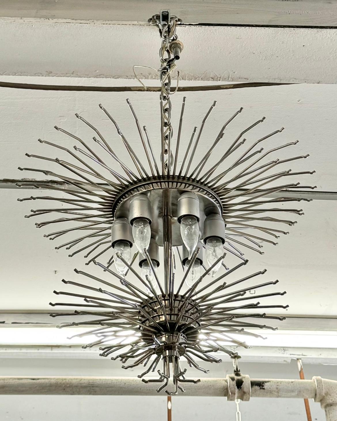 Vintage Italian Murano Hexahedron Glass Chandelier For Sale 1
