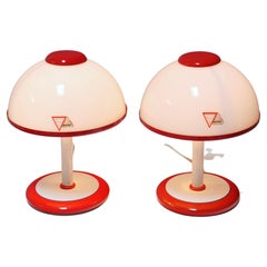 Vintage Italian Murano Luce Glass Lamps in Style of F. Fabbian