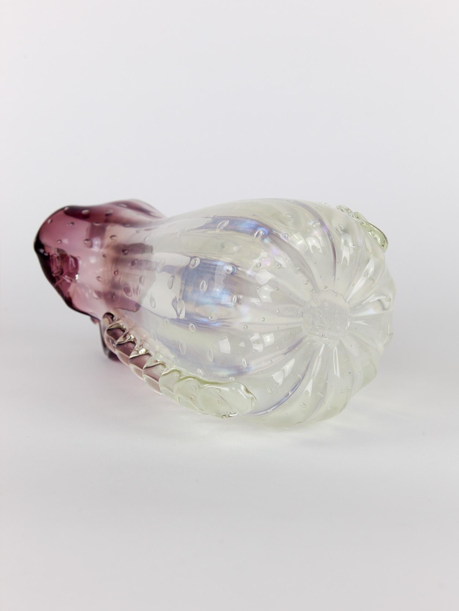 Vintage Italian Murano Pearlescent Glass Vase, 1940s For Sale 5