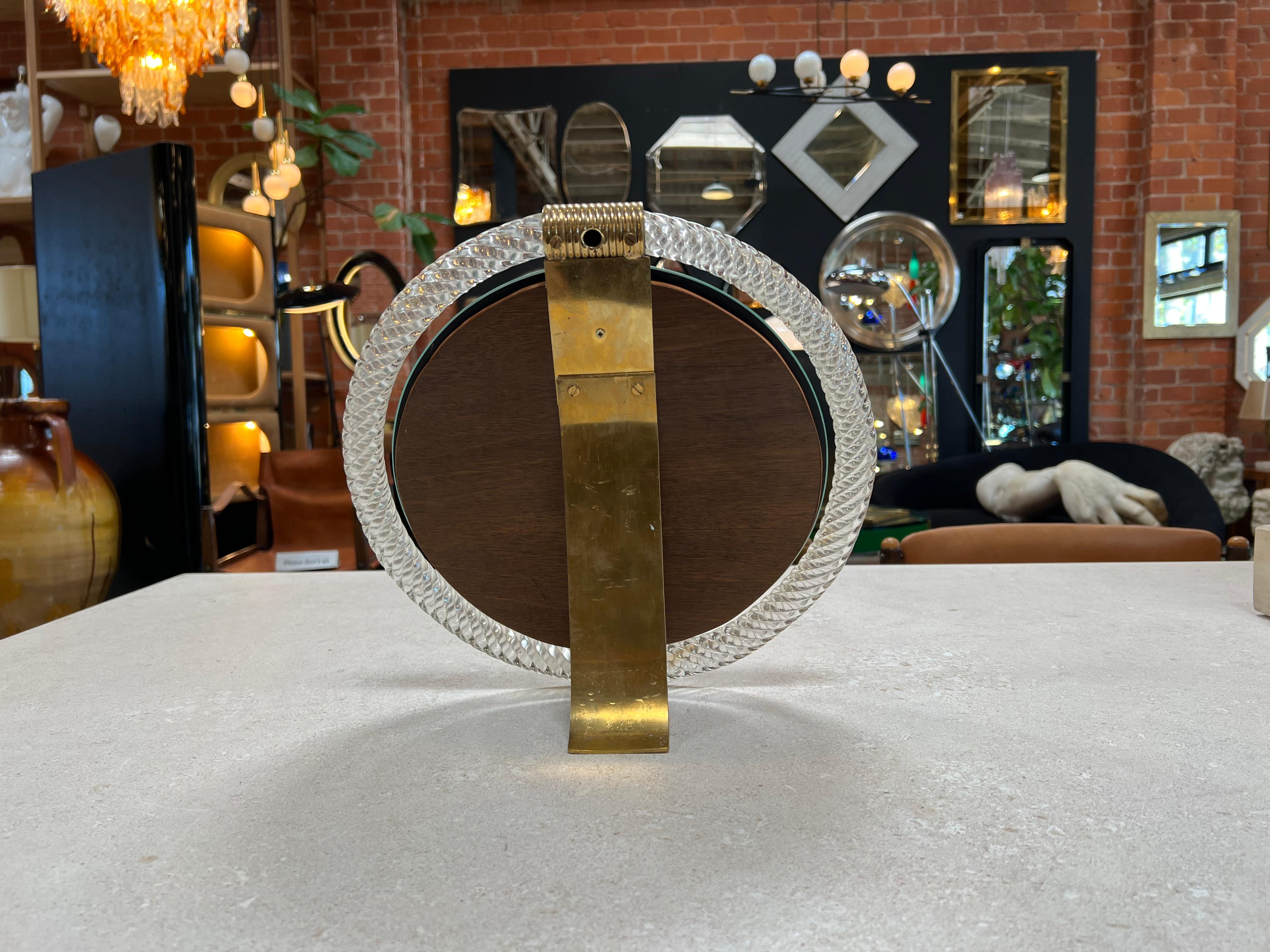 Vintage Italian Murano Round Table Mirror 1960s In Good Condition For Sale In Los Angeles, CA