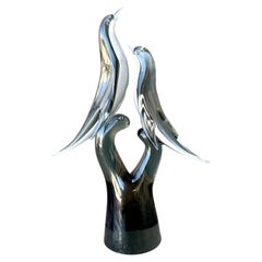 Vintage Italian Murano Seguso Glass Birds