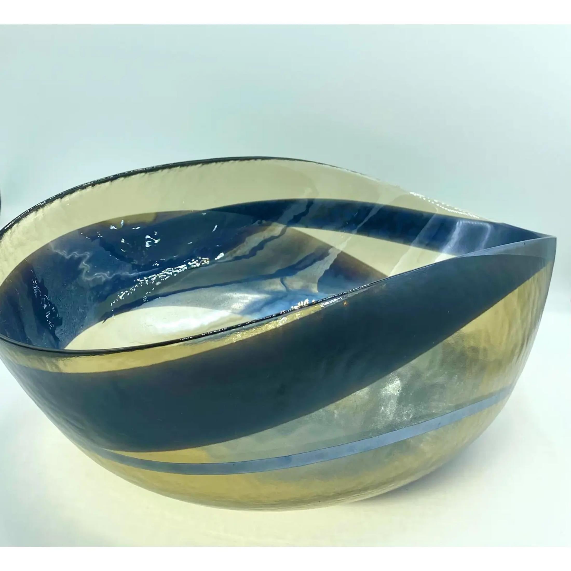 Vintage Italian Murano Seguso Glass Bowl For Sale 5