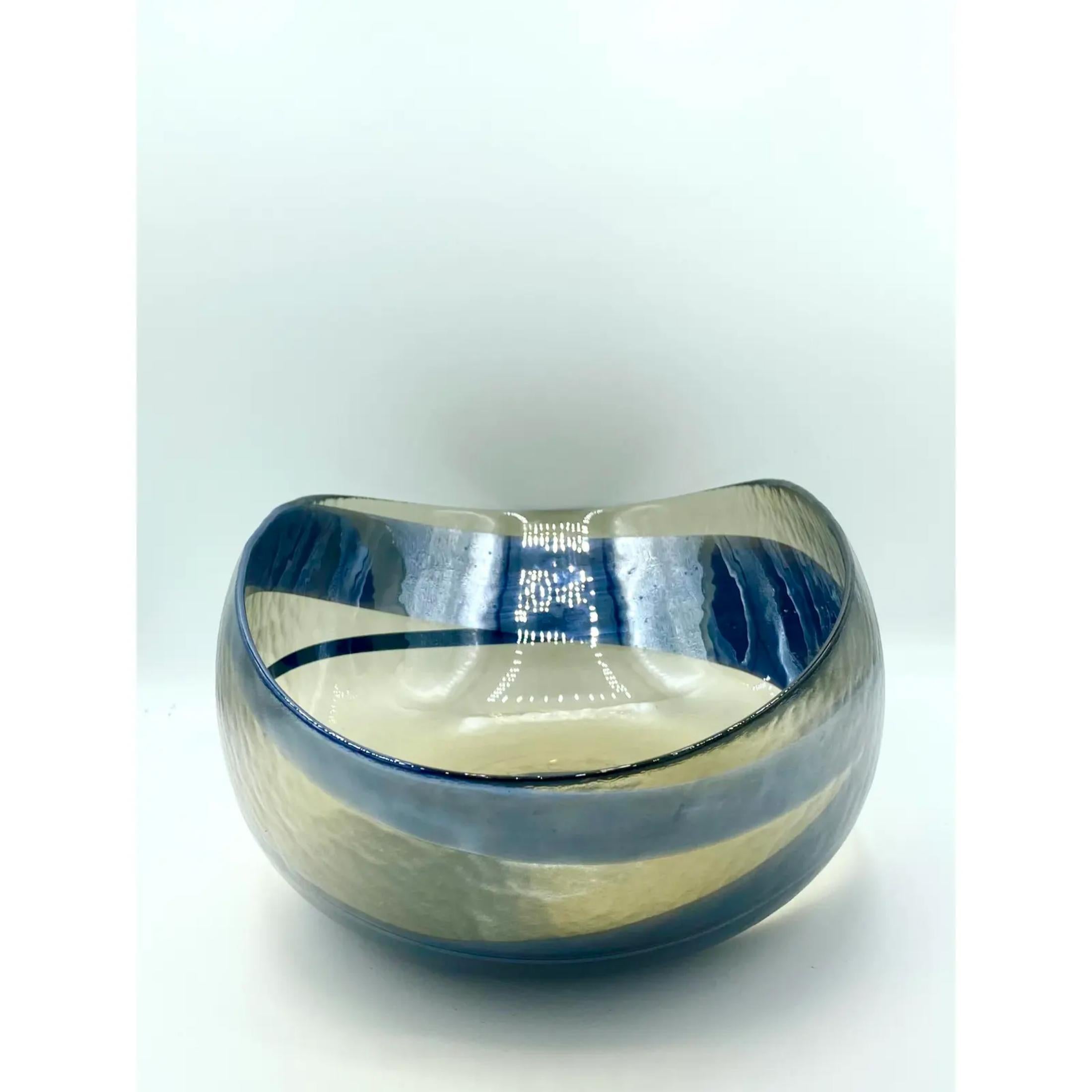 20th Century Vintage Italian Murano Seguso Glass Bowl For Sale
