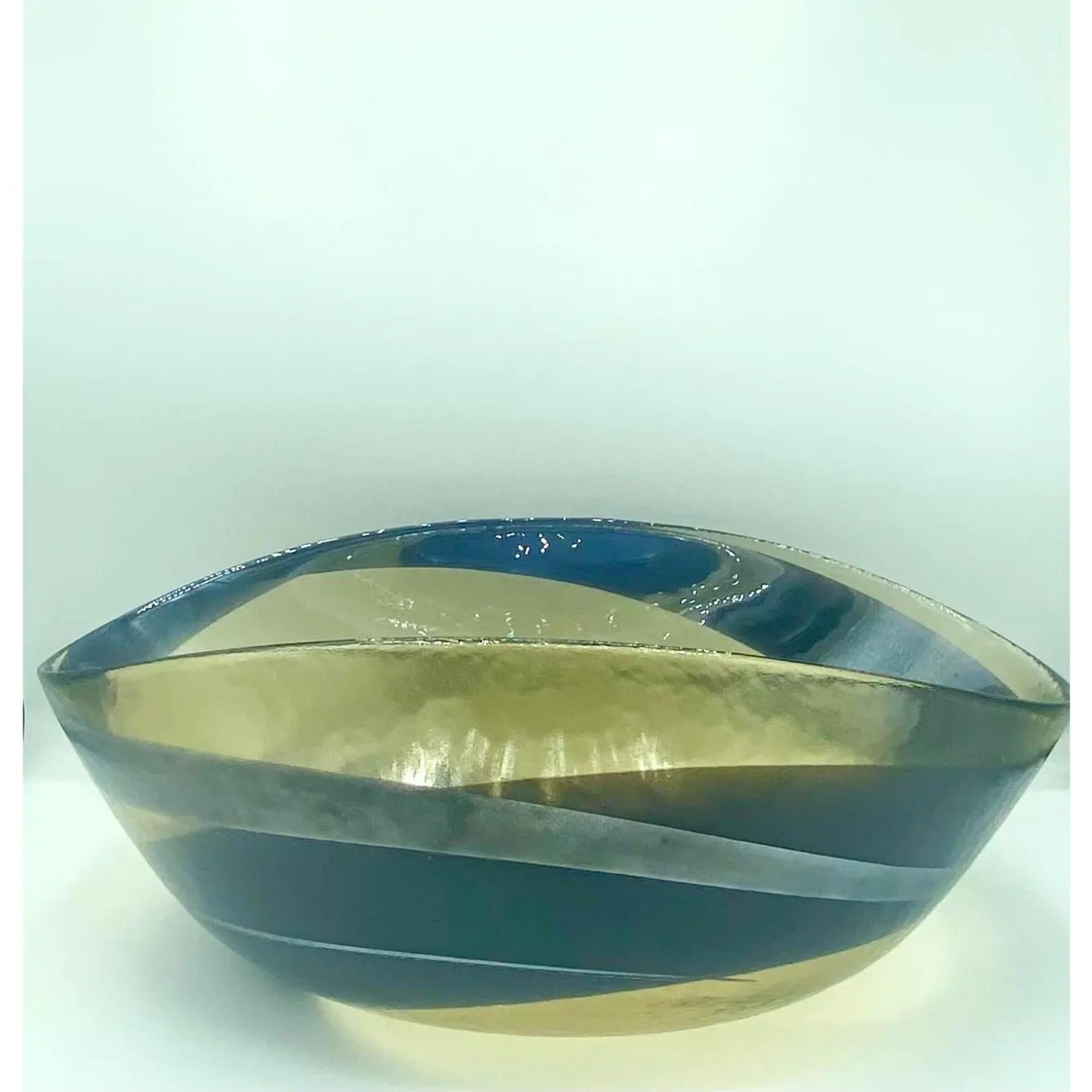Vintage Italian Murano Seguso Glass Bowl For Sale 3