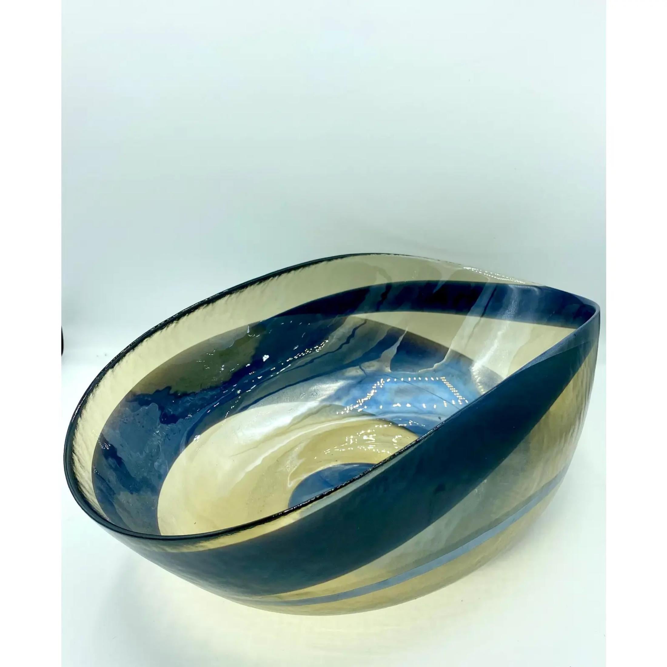 Vintage Italian Murano Seguso Glass Bowl For Sale 4