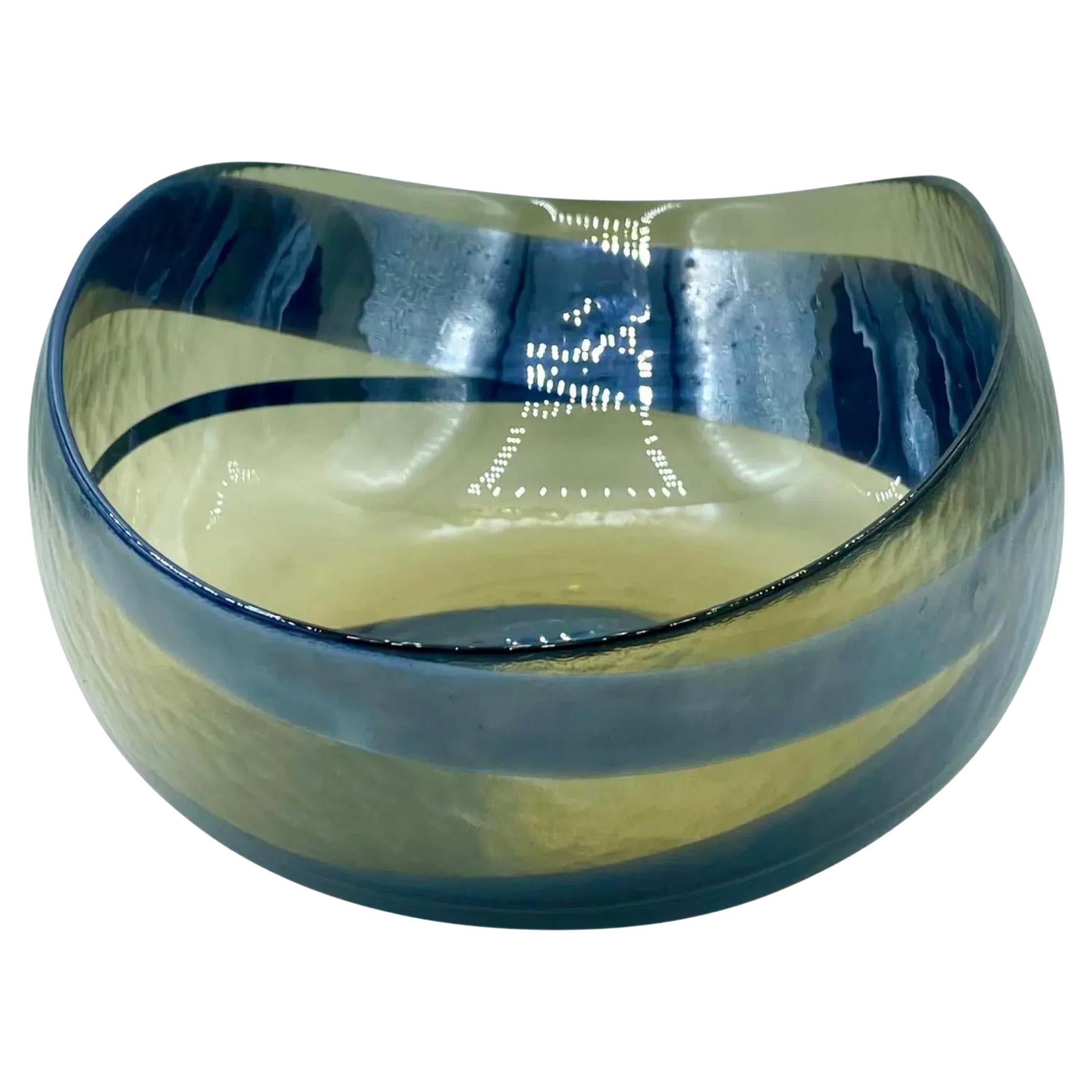 Vintage Italian Murano Seguso Glass Bowl For Sale