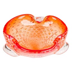 Vintage Italian Murano style Orange Glass Bowl