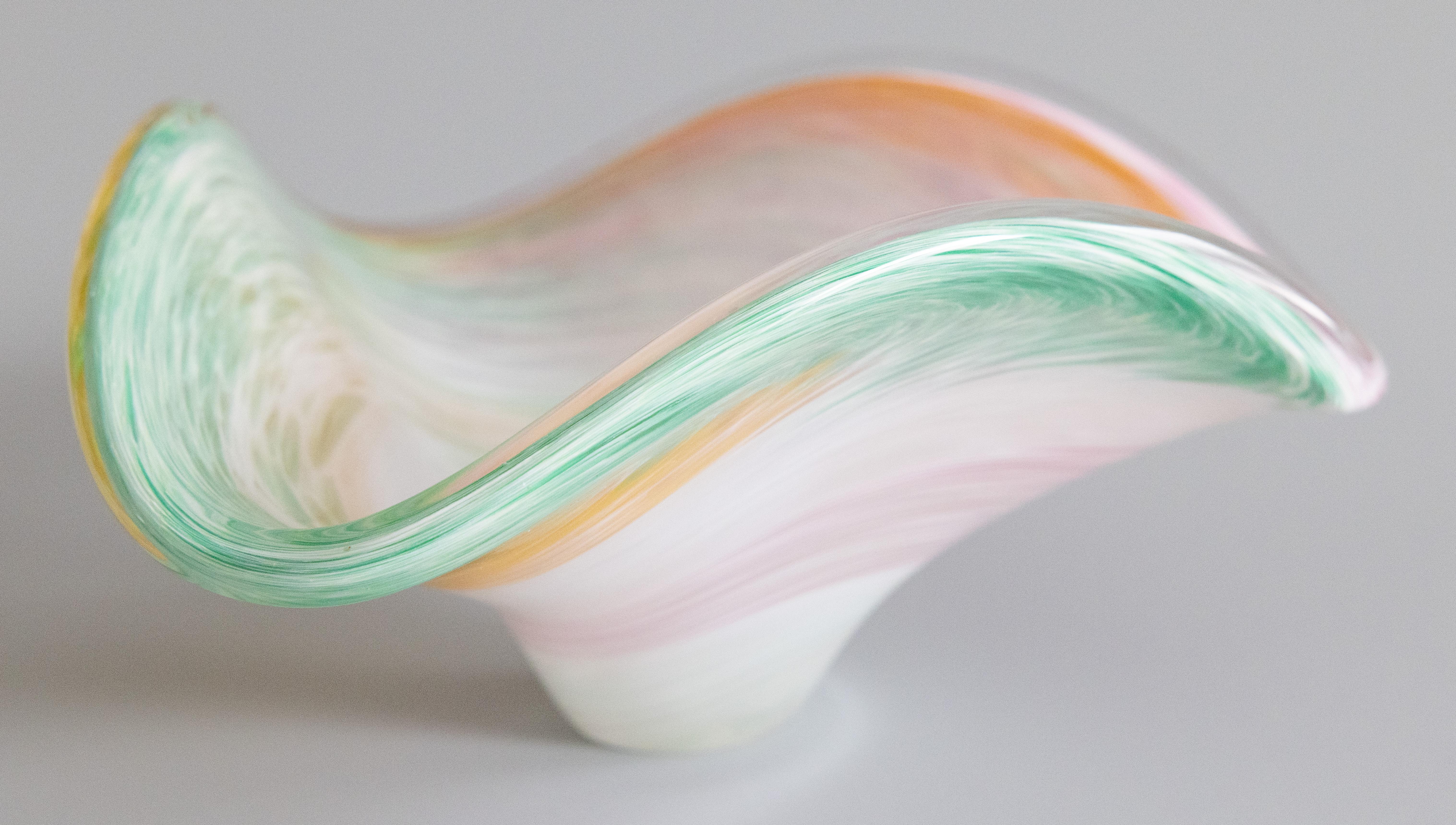 Ciotola vintage in vetro artistico di Murano a spirale in vendita 4
