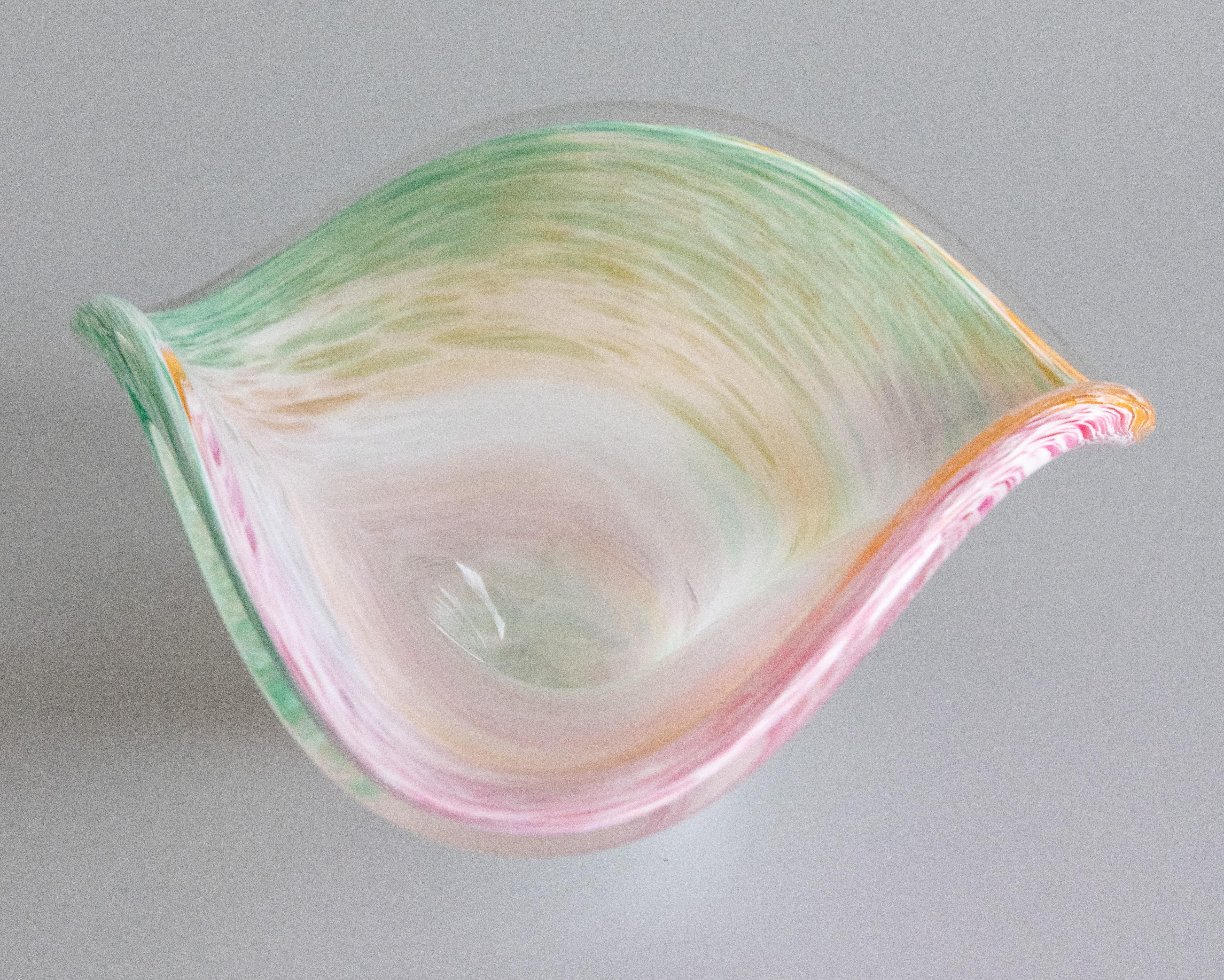 Ciotola vintage in vetro artistico di Murano a spirale in vendita 1