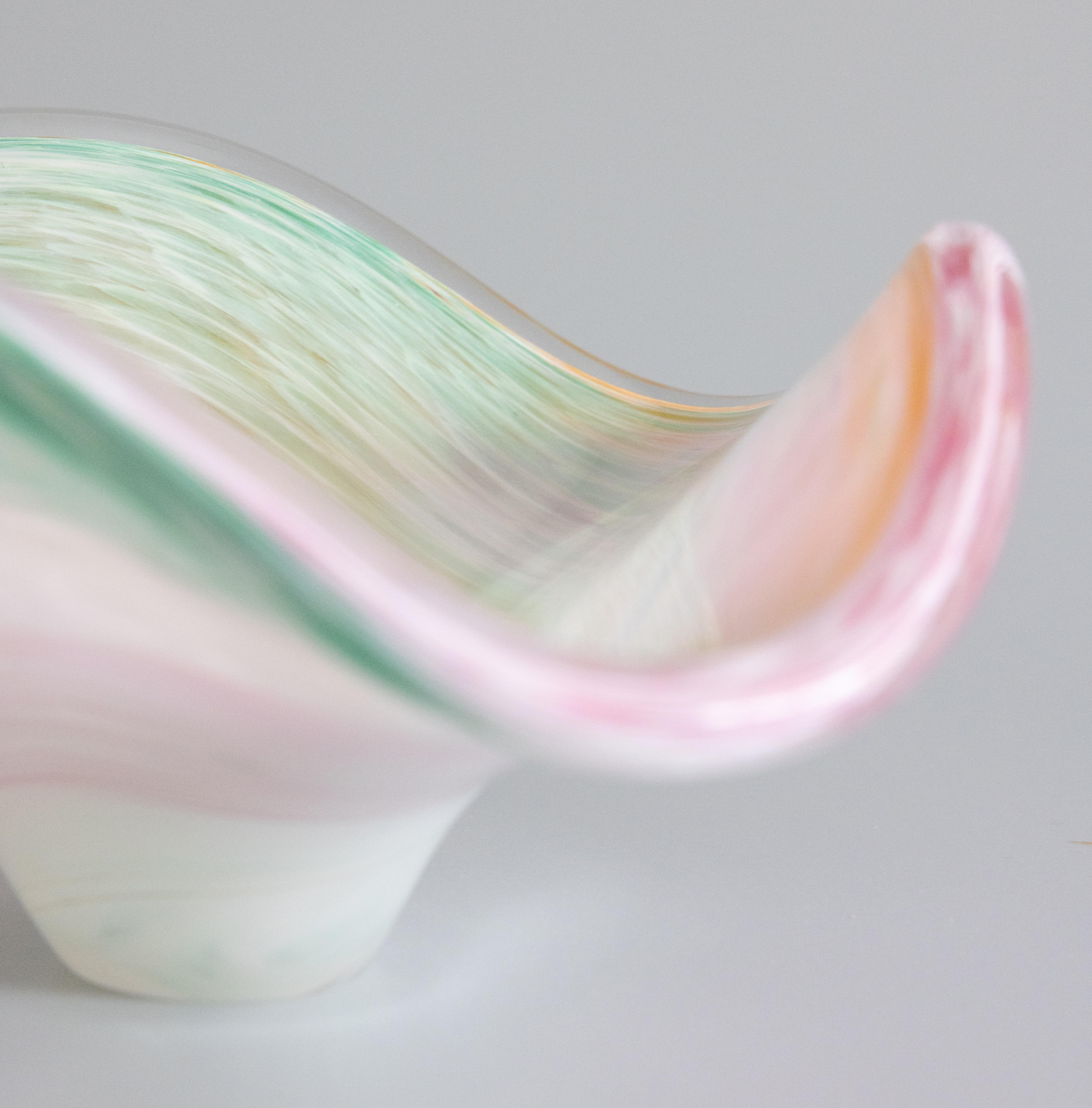 XX secolo Ciotola vintage in vetro artistico di Murano a spirale in vendita