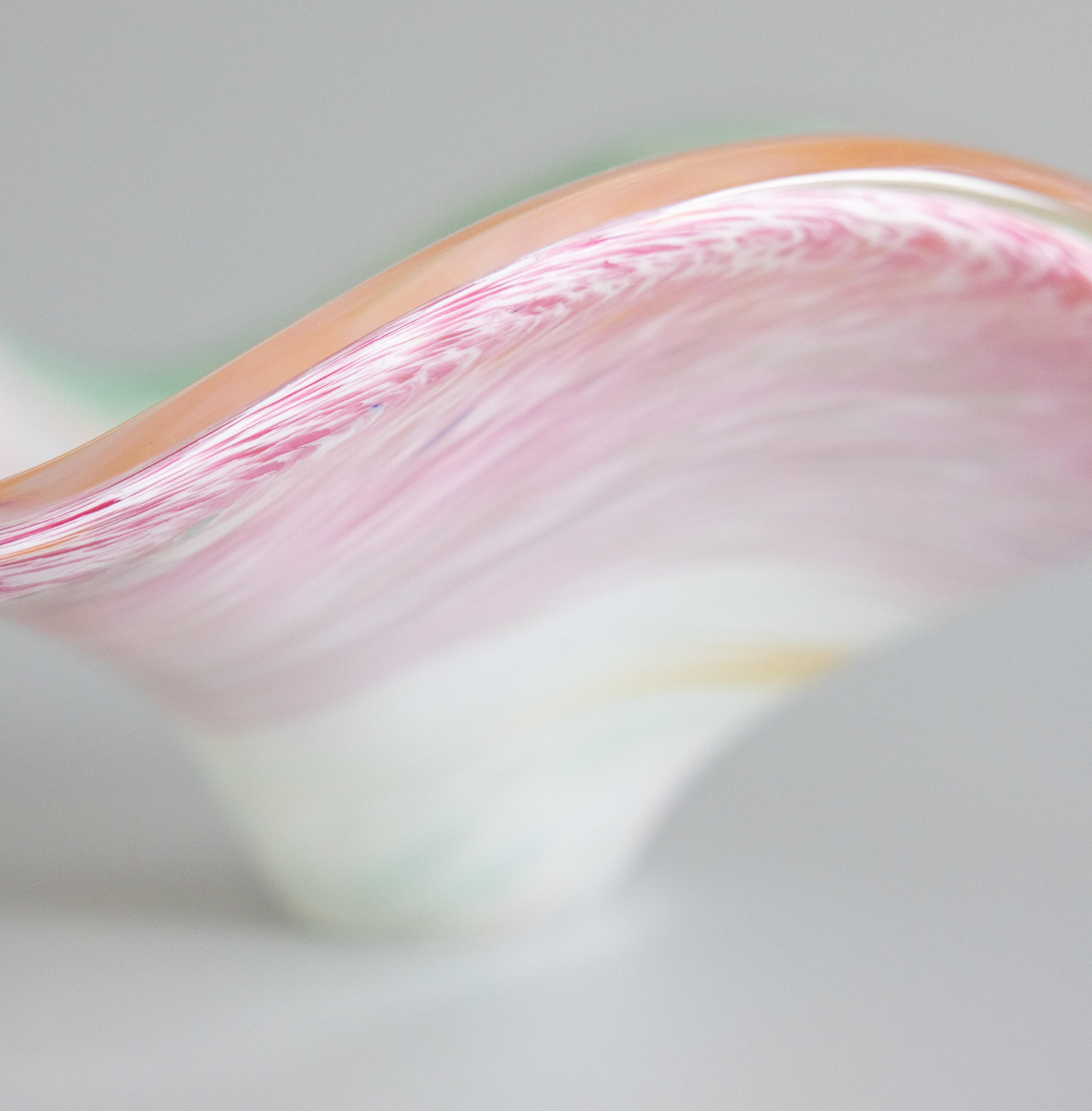 Vetro artistico Ciotola vintage in vetro artistico di Murano a spirale in vendita