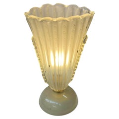 Vintage Italian Murano Table Lamp with Gold Flecks, c. 1970's