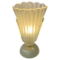 Vintage Italian Murano Table Lamp with Gold Flecks, c. 1970's