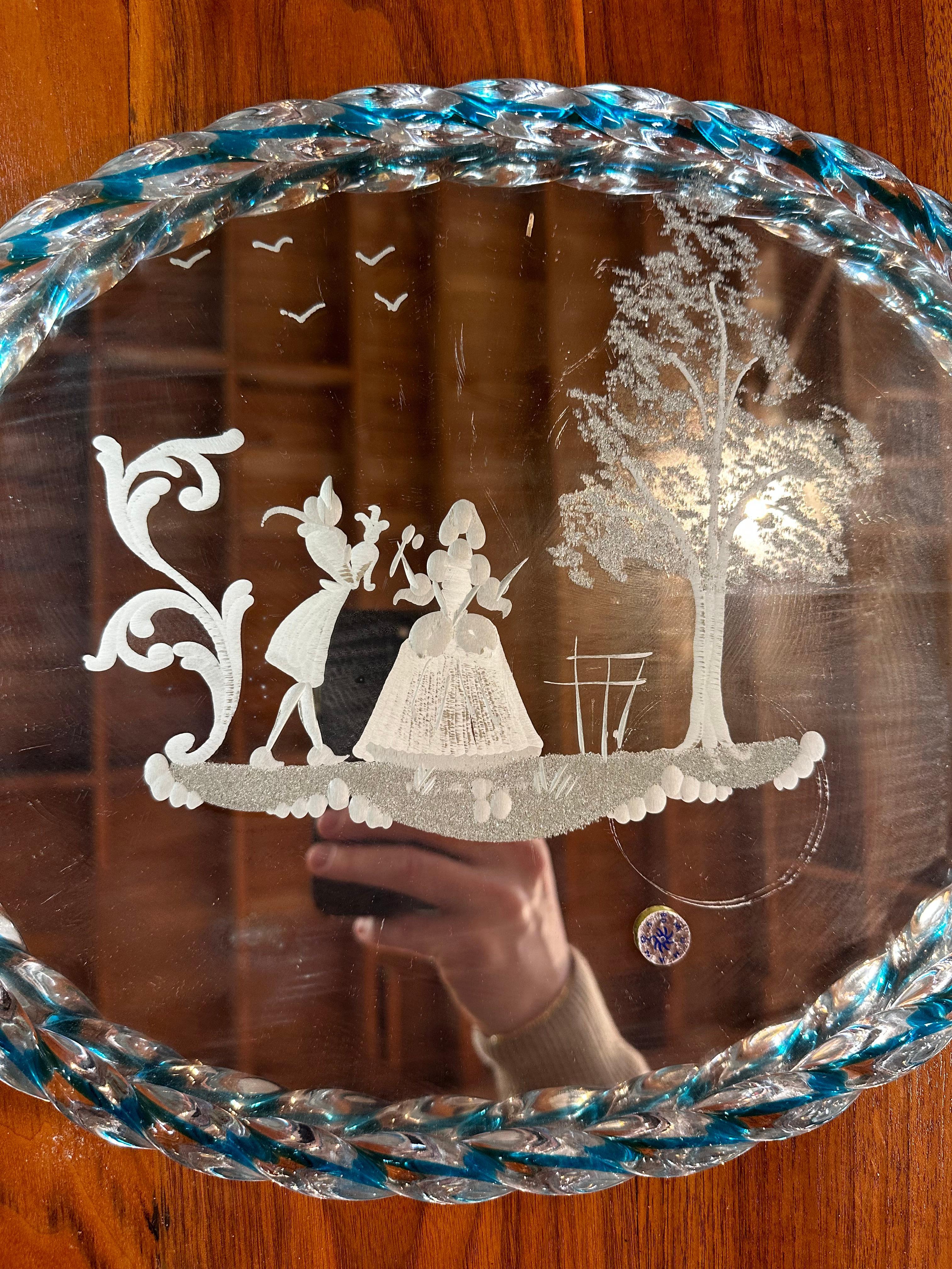 Bandeja vintage italiana de Murano de S.A.L.I.R1940 mediados del siglo XX en venta