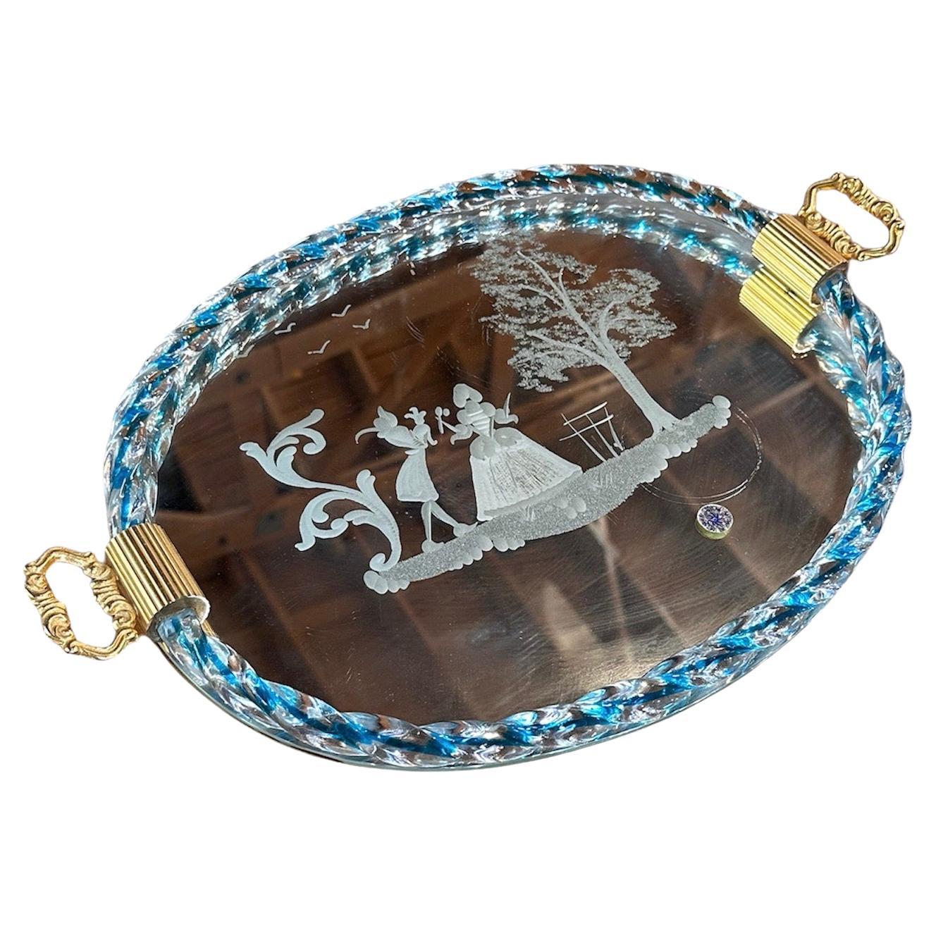 Vassoio italiano vintage di Murano di S.A.L.A. R1940