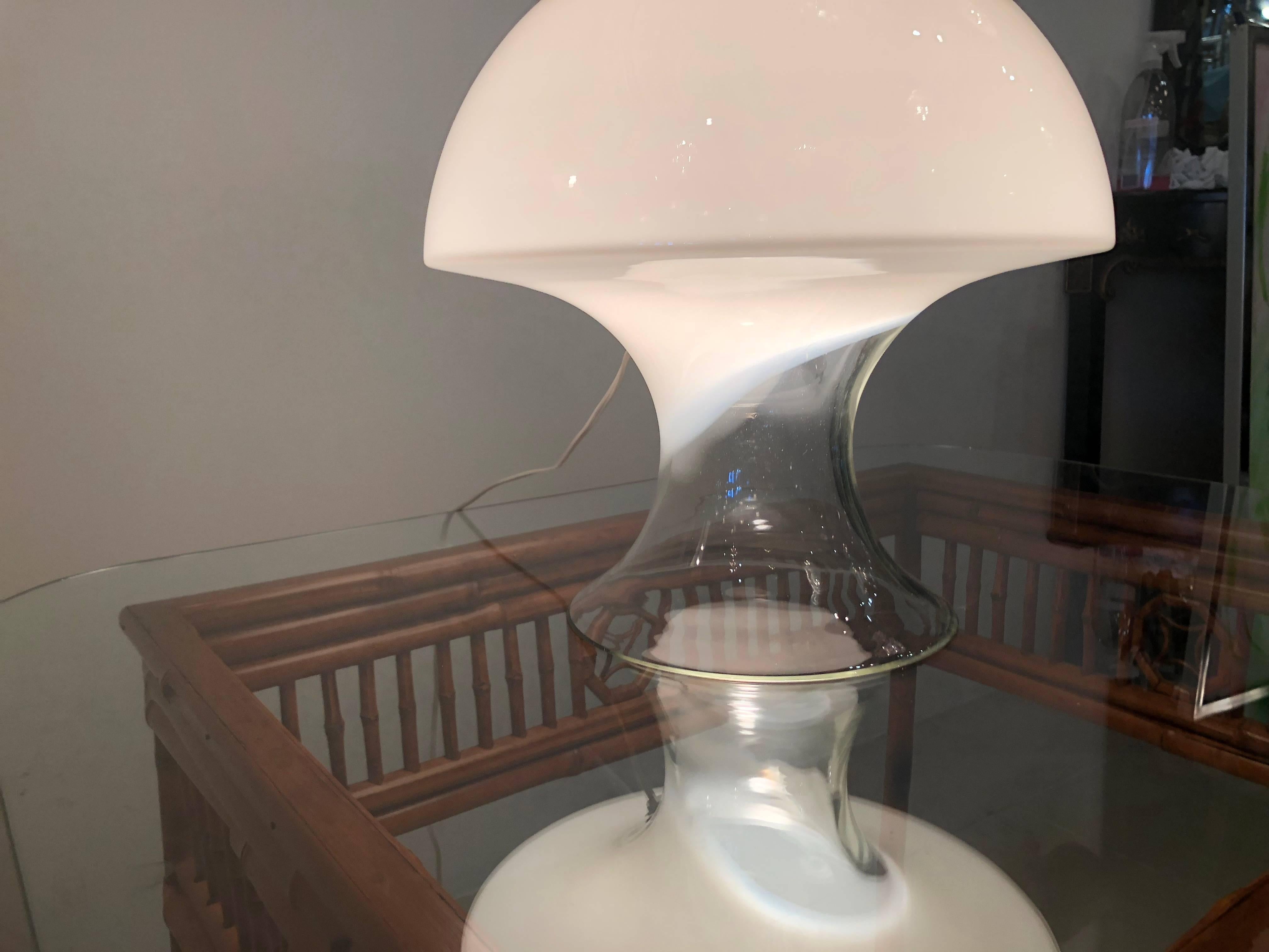 vintage glass mushroom lamp