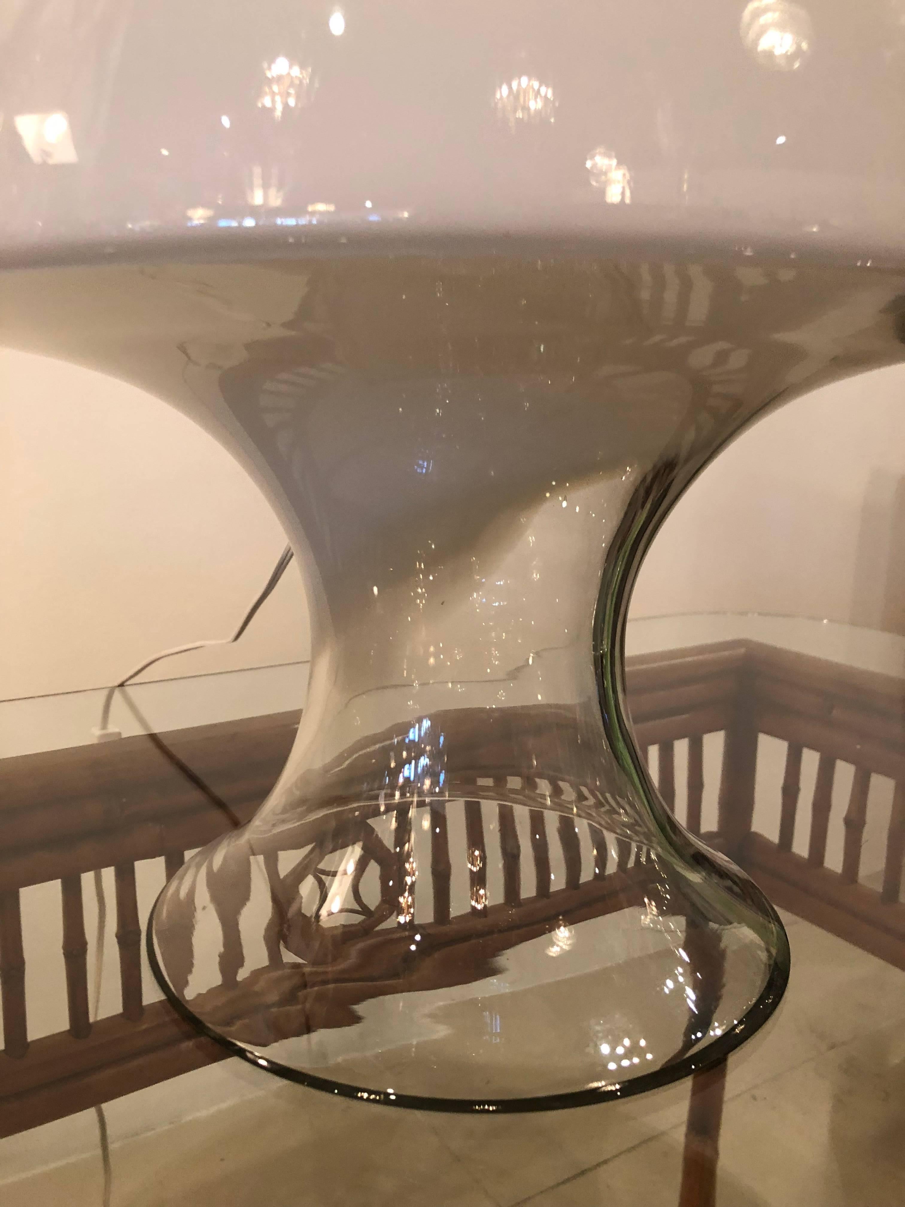 Late 20th Century Vintage Italian Murano Vistosi Mushroom Glass Table Lamp