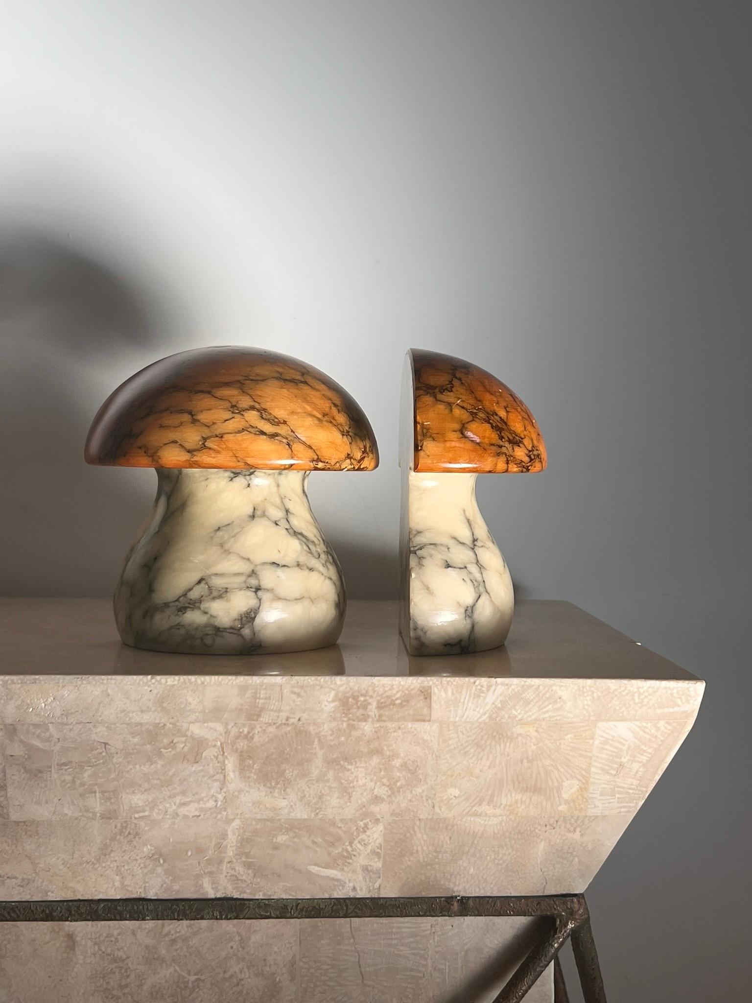 Vintage Italian Mushroom Marble Bookends, 1960s 6
