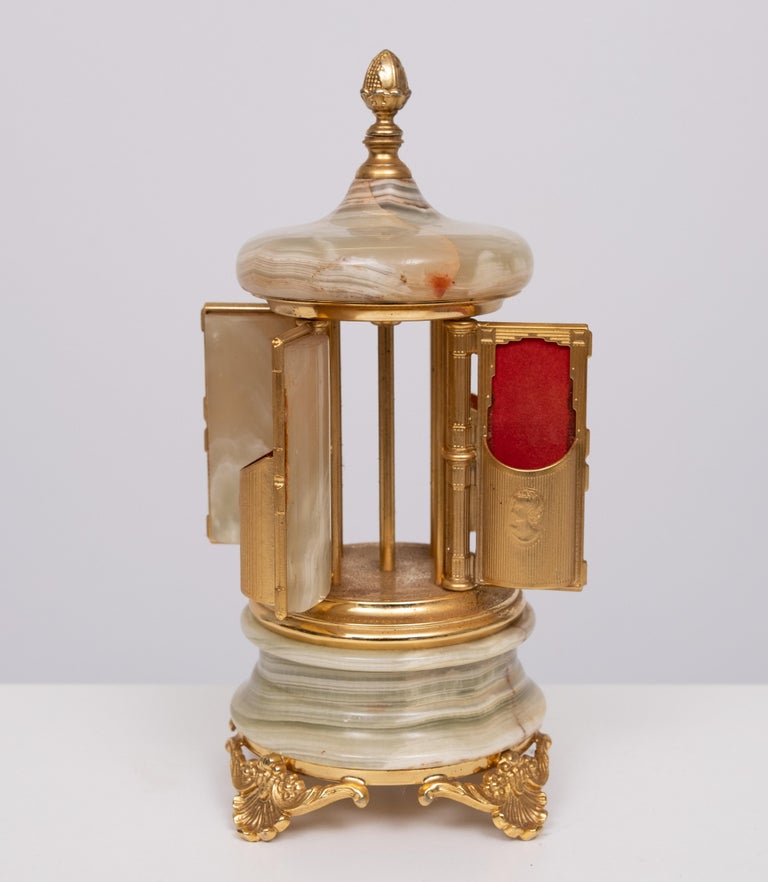 onyx cigarette holder Vintage Italian Music Box Cigarette Carousel Onyx and Brass 1960s at 1stDibs