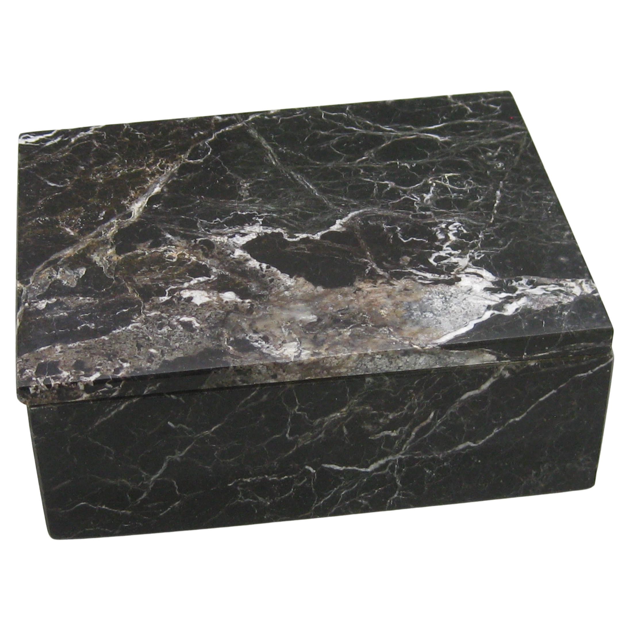 Vintage A. Stone, marmo nero naturale, da scrivania, portagioie, Italia