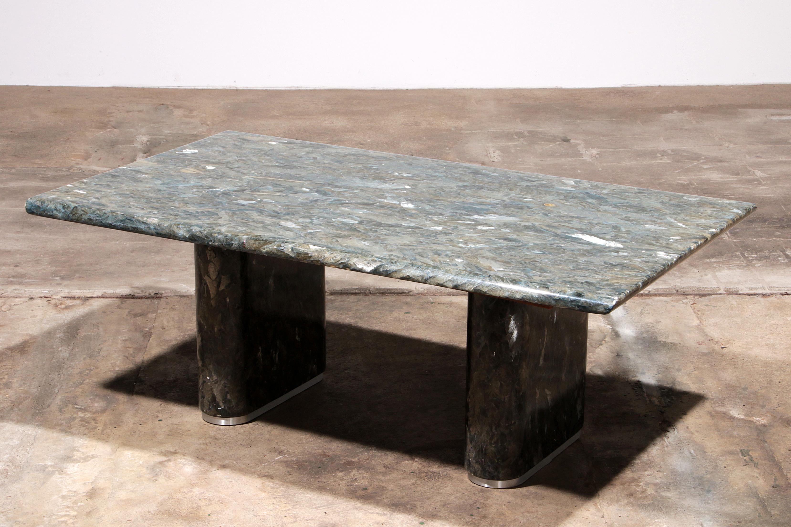 Mid-Century Modern Vintage Italian natural stone Coffee Table – Elegant Long Design For Sale