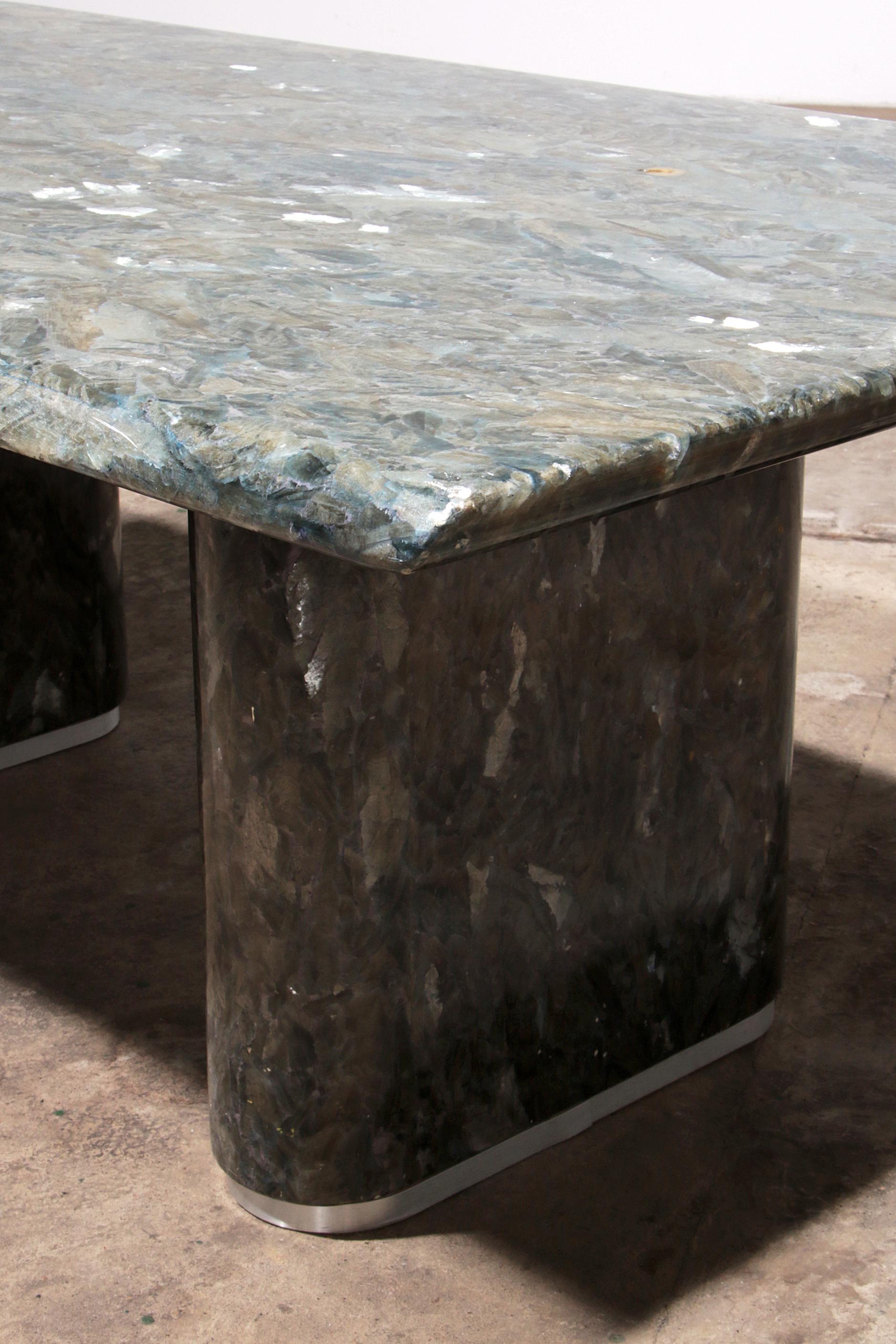 Late 20th Century Vintage Italian natural stone Coffee Table – Elegant Long Design For Sale