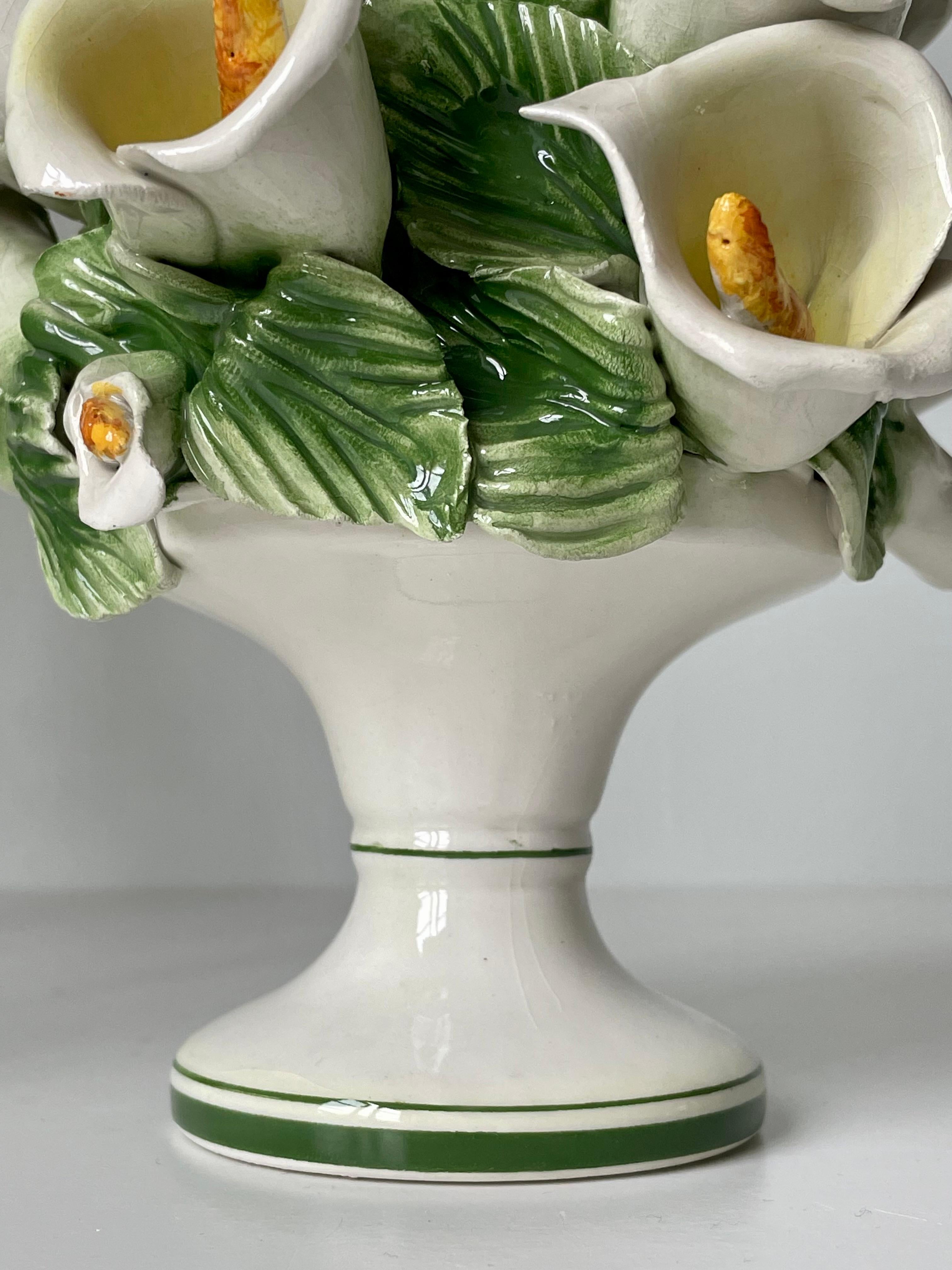 Figurine italienne naturaliste Cala Lily en porcelaine, vers 1970 en vente 7