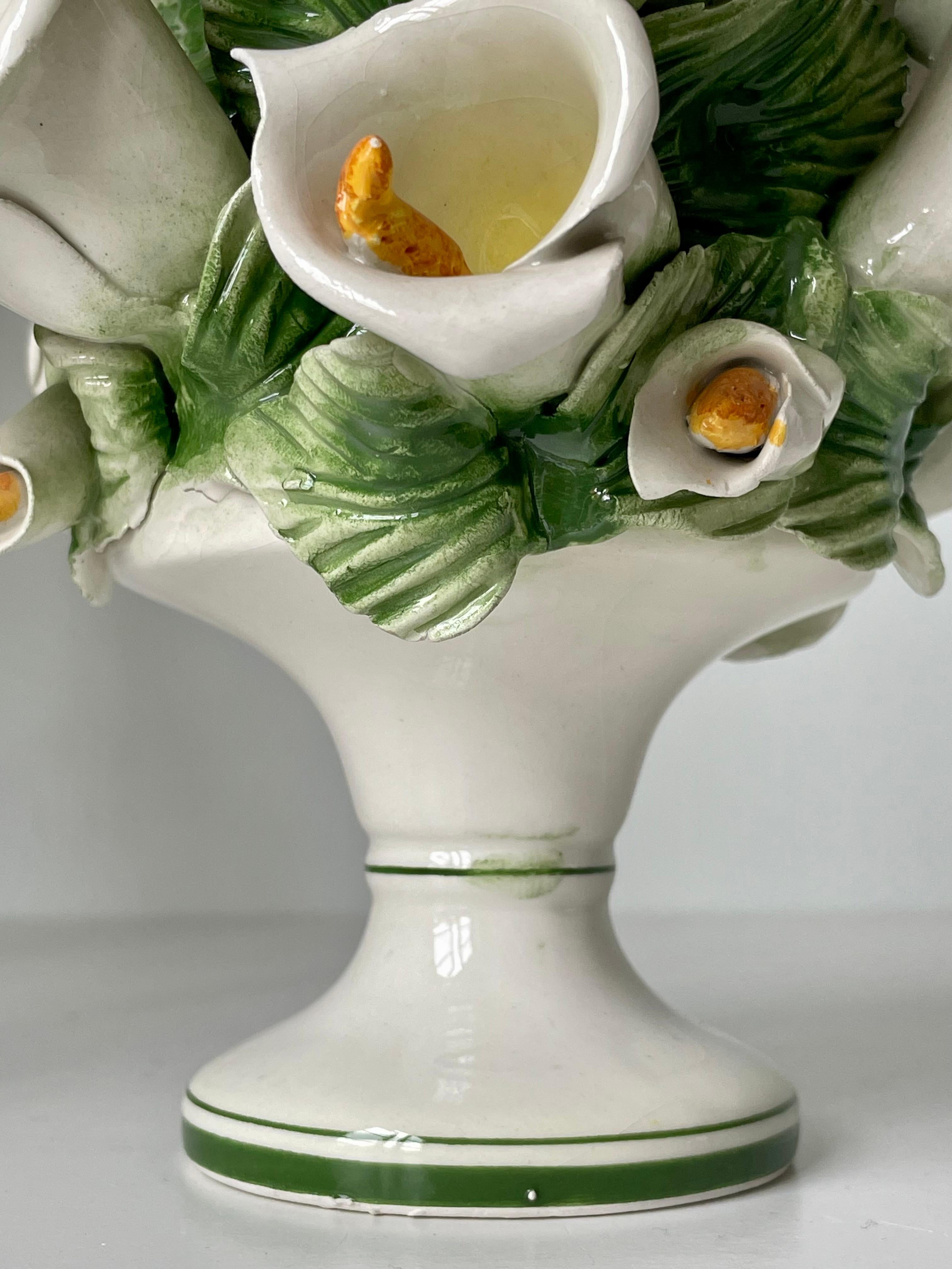 Figurine italienne naturaliste Cala Lily en porcelaine, vers 1970 en vente 8
