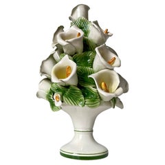 Figurine italienne naturaliste Cala Lily en porcelaine, vers 1970