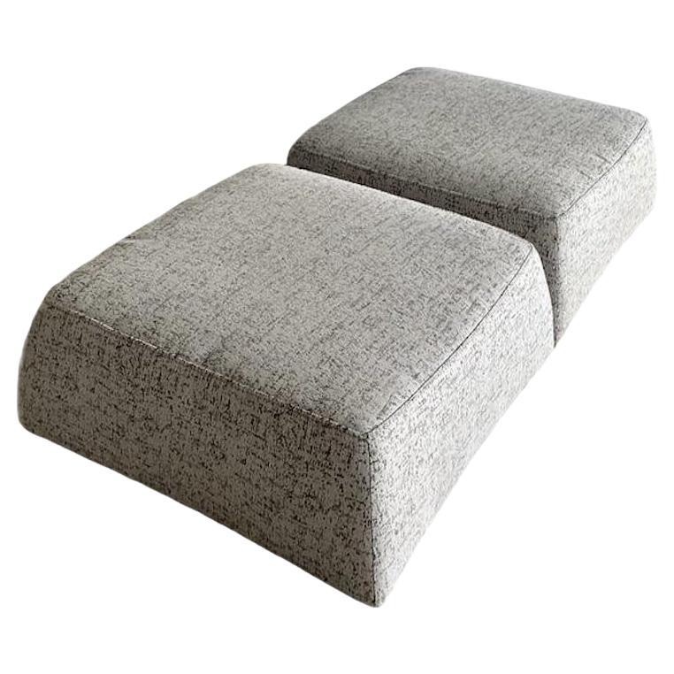 Vintage Italian Natuzzi Low Ottomans - A Pair