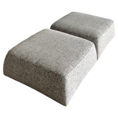 Vintage Italian Natuzzi Low Ottomans - A Pair